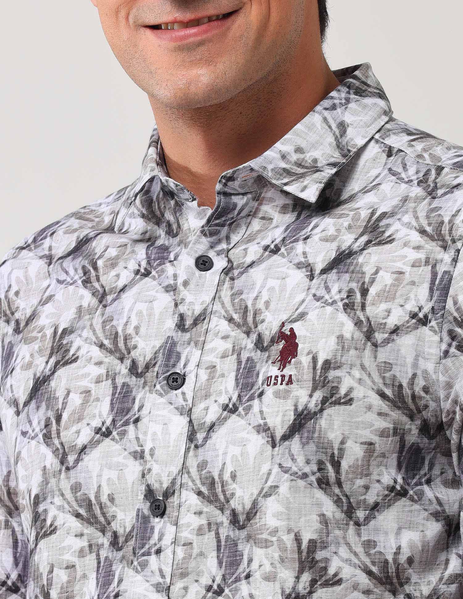 Regular Fit Floral Printed Shirt - Image 7