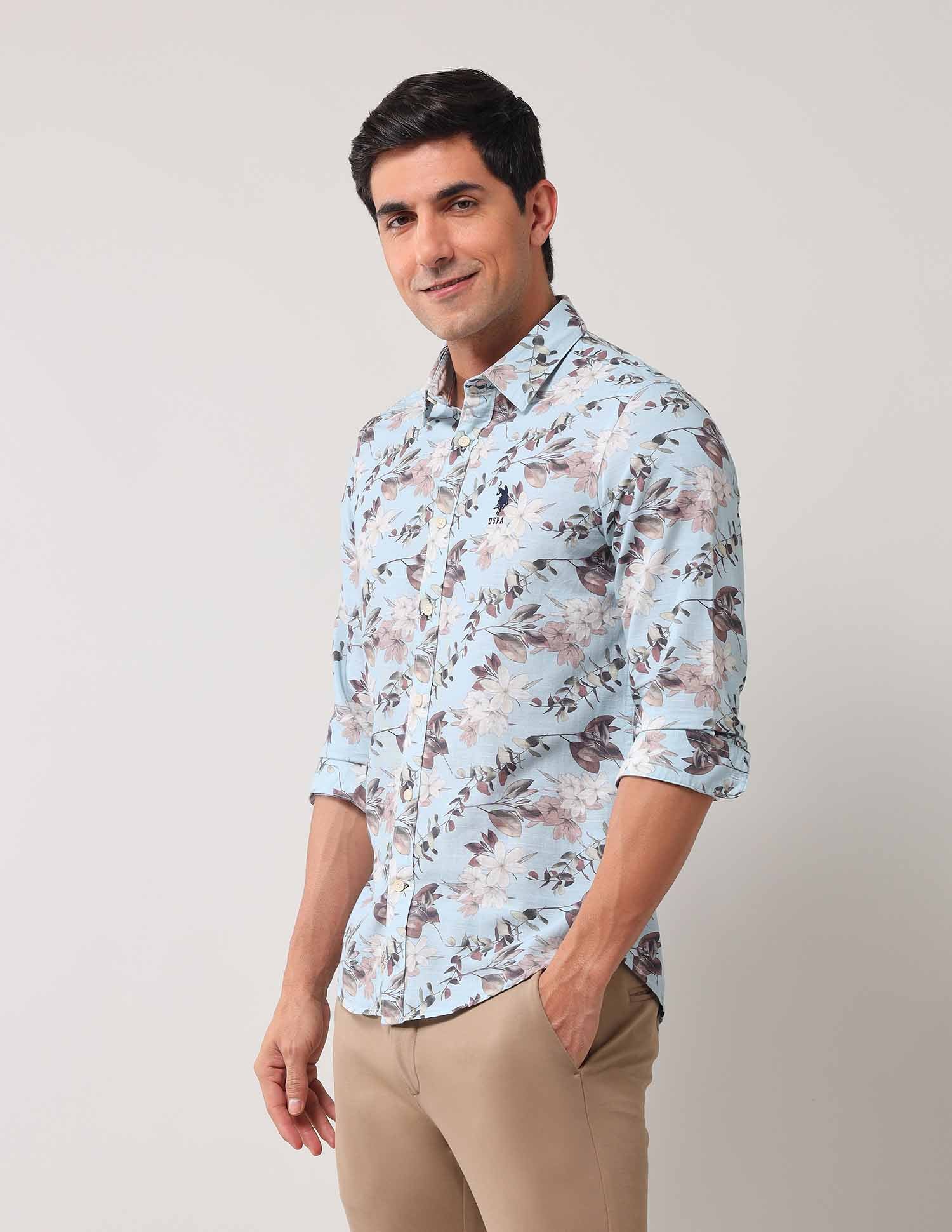 Regular Fit Floral Printed Shirt - Image 4