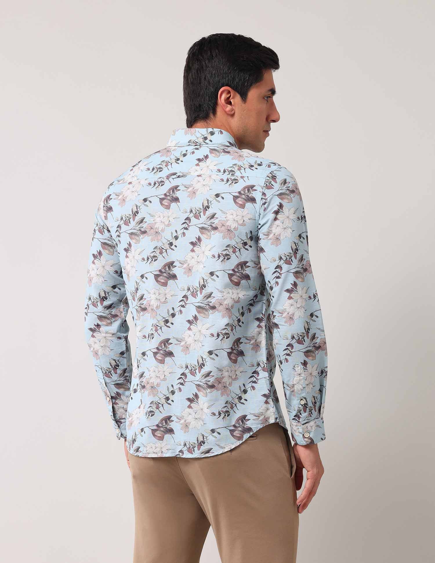 Regular Fit Floral Printed Shirt - Image 5