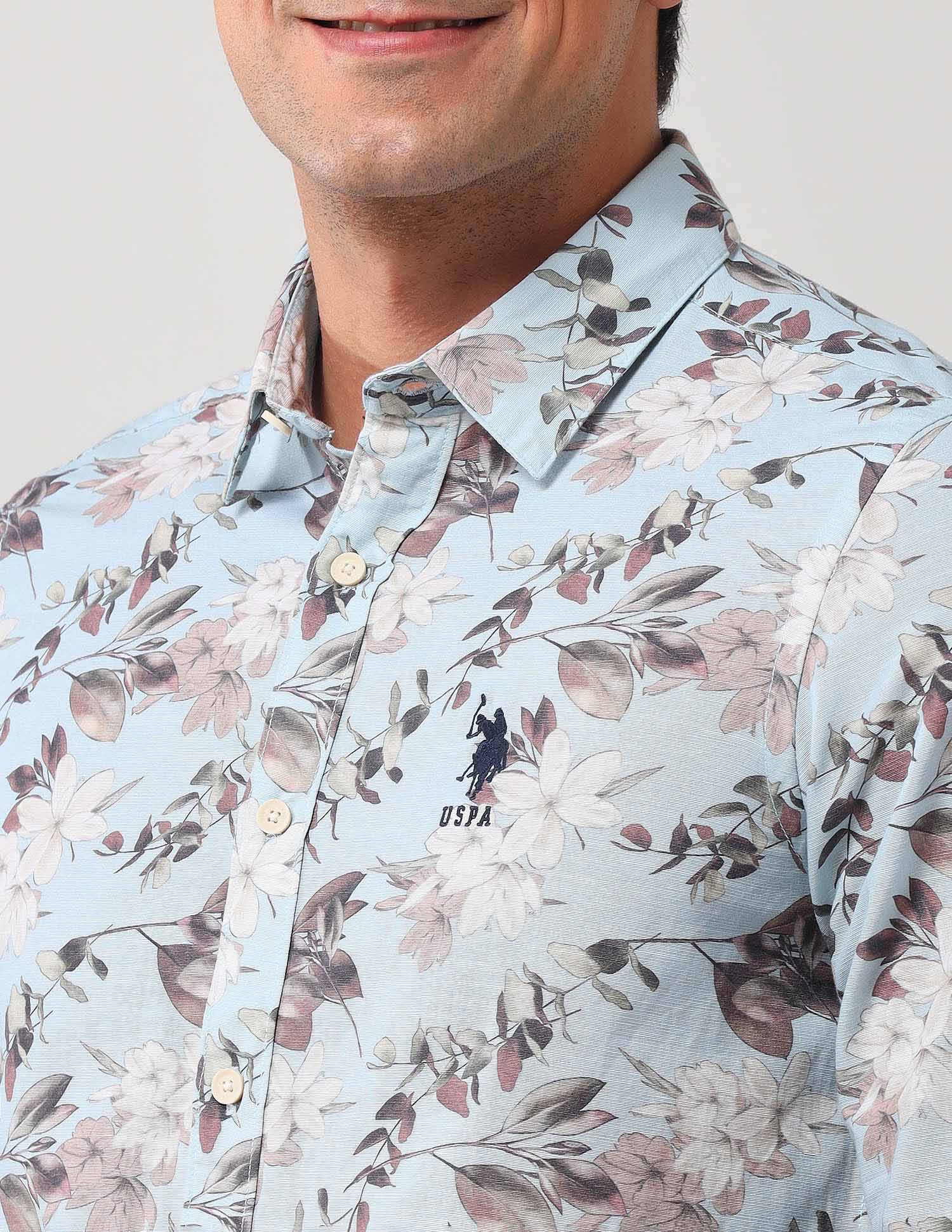 Regular Fit Floral Printed Shirt - Image 7