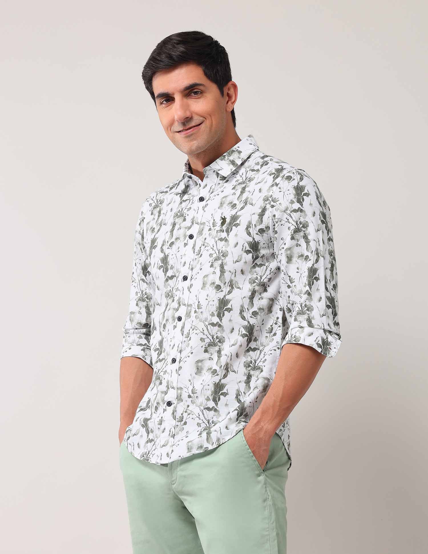 Regular Fit Floral Printed Shirt - Image 4