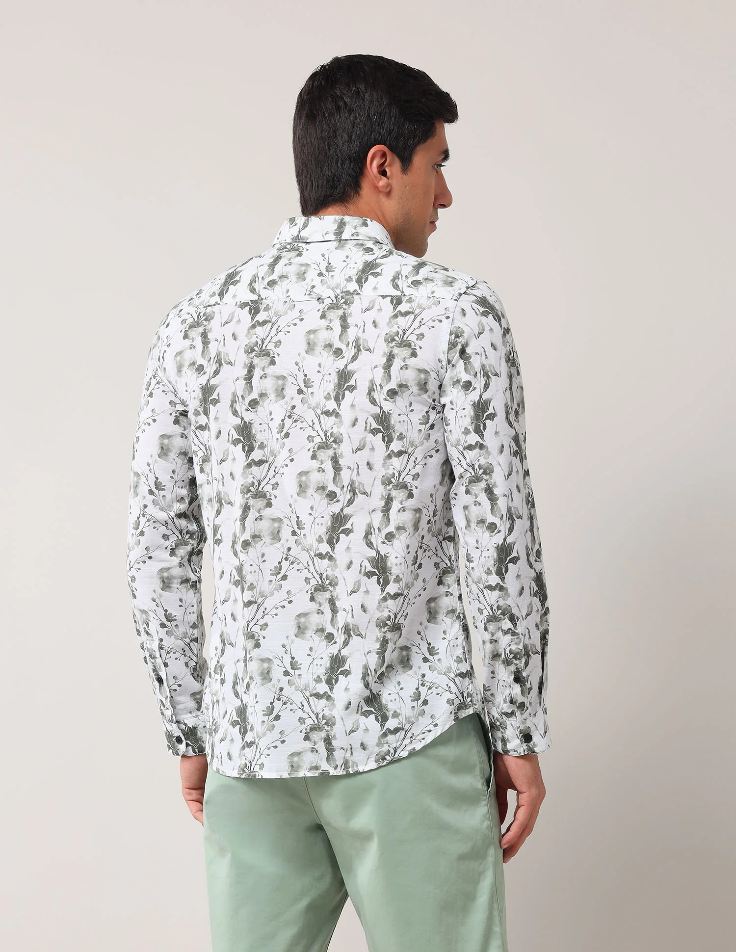 Regular Fit Floral Printed Shirt - Image 5