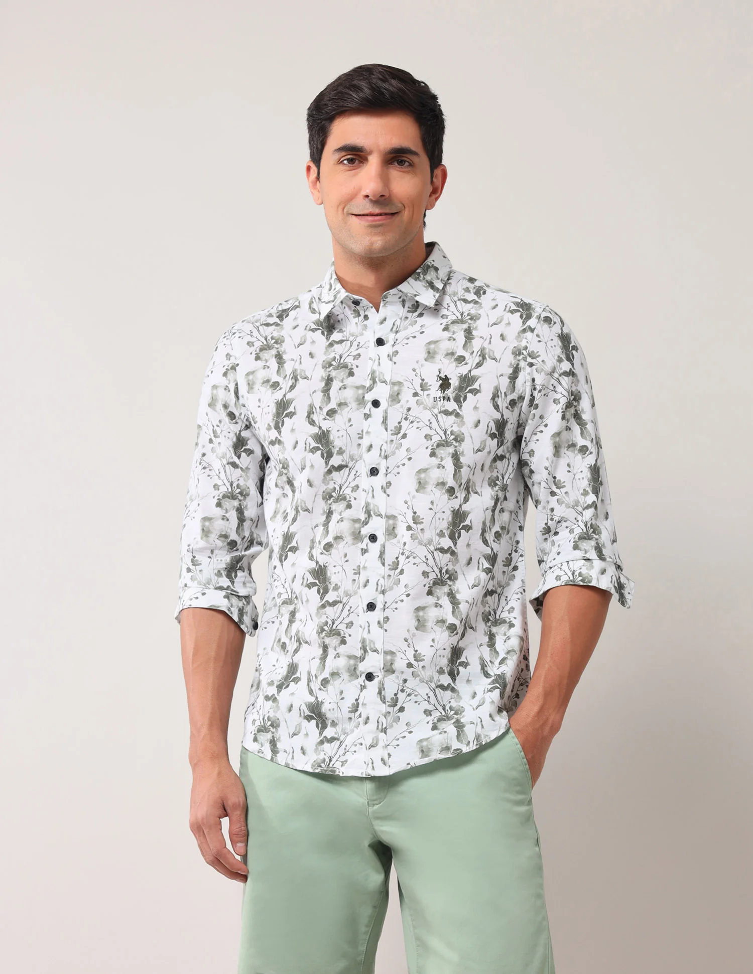 Regular Fit Floral Printed Shirt - Image 6