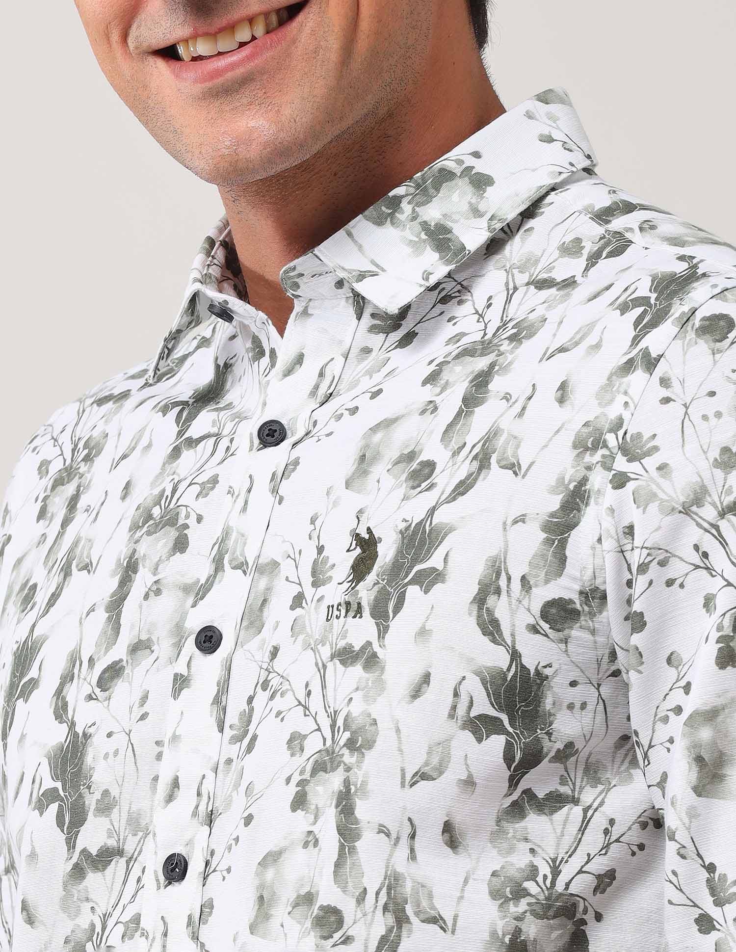 Regular Fit Floral Printed Shirt - Image 7