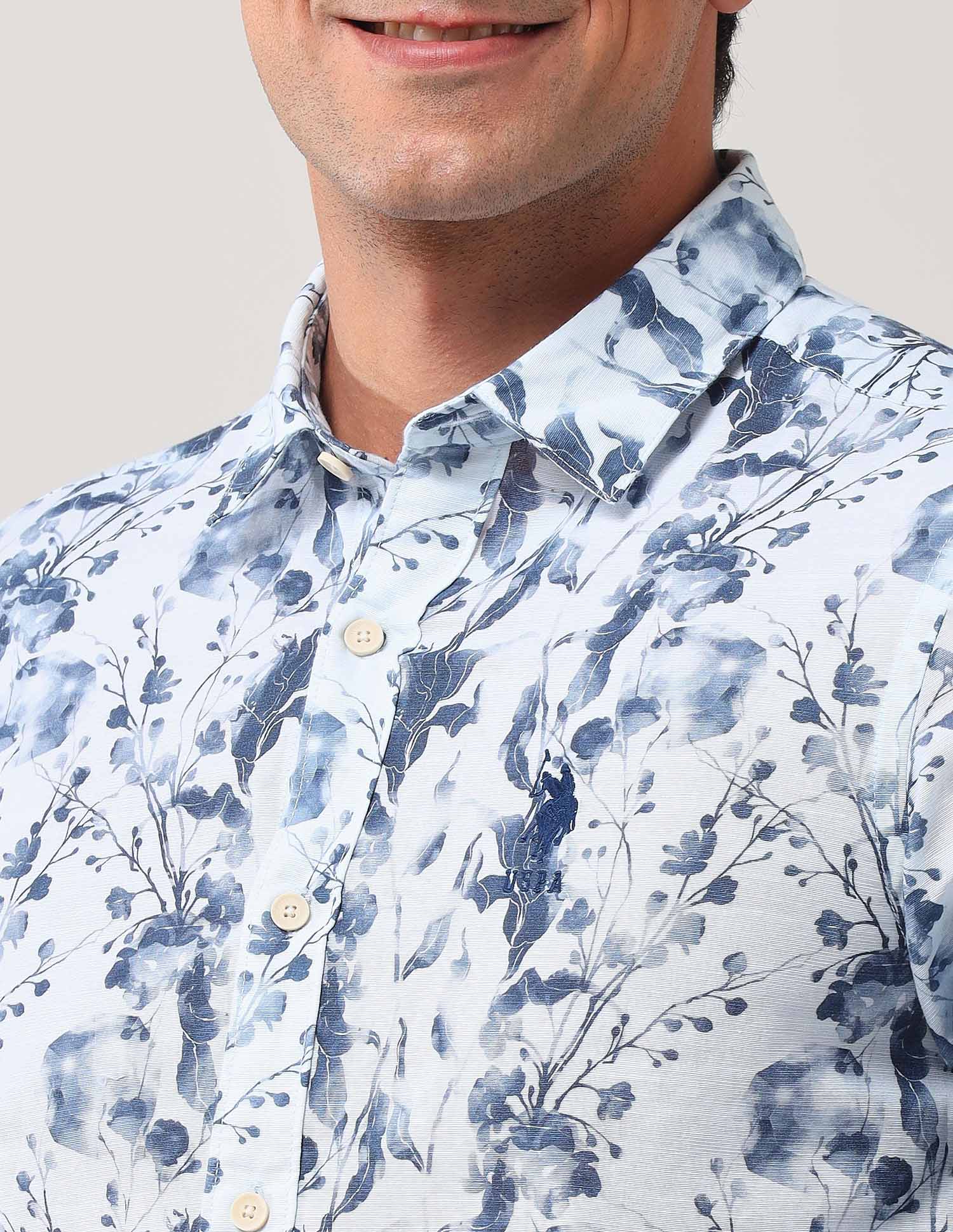 Regular Fit Floral Printed Shirt - Image 7