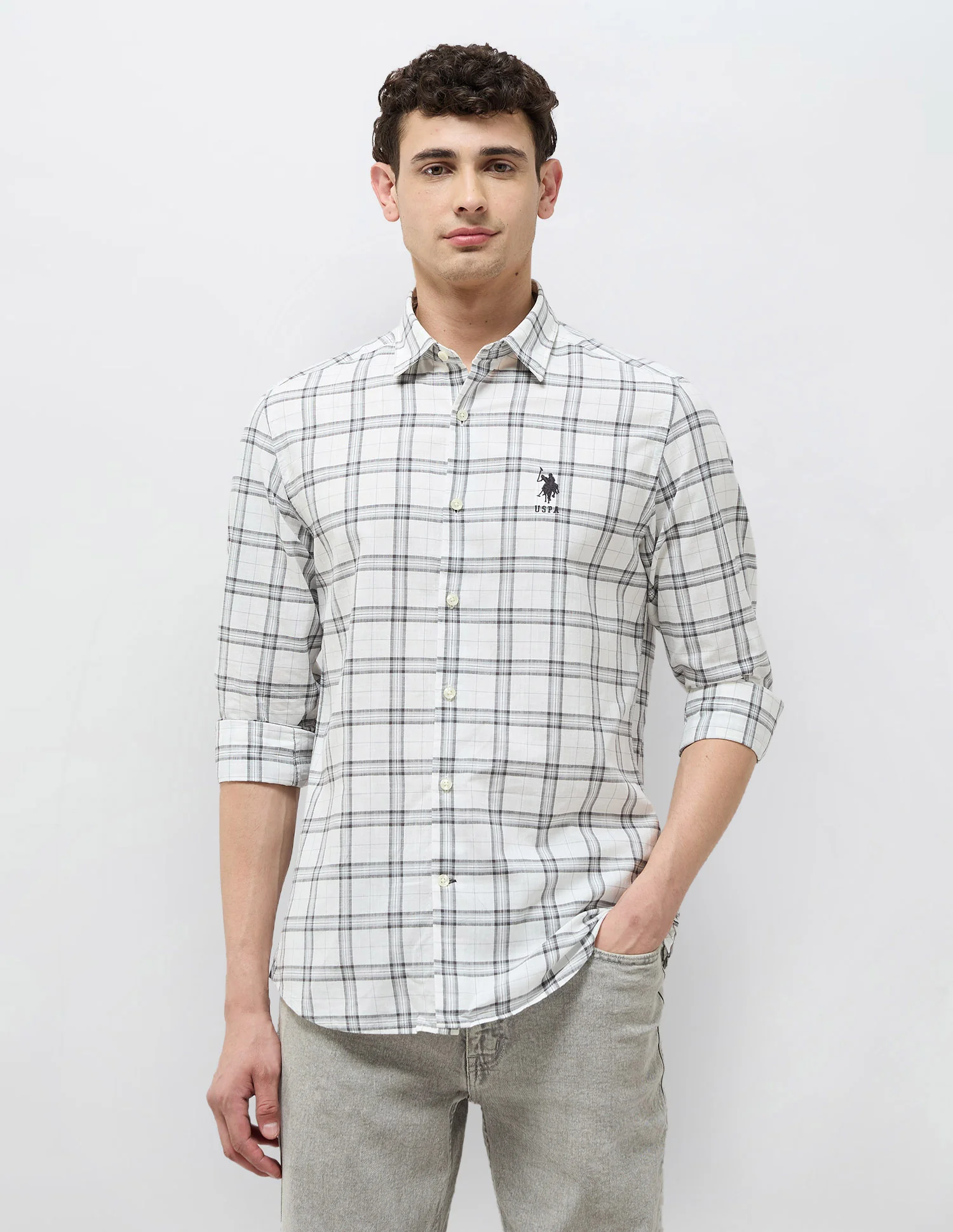 Regular Fit Grid Tattersall Checked Shirt - Image 6