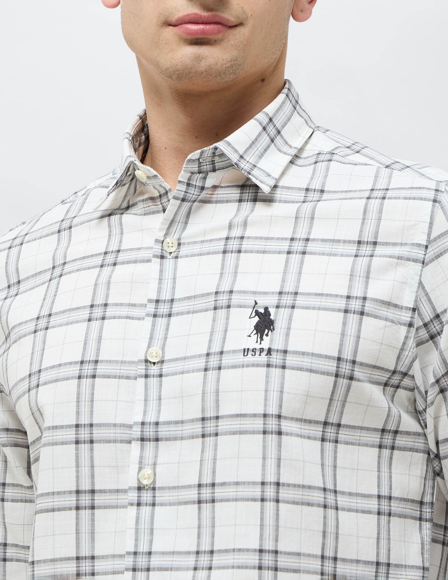 Regular Fit Grid Tattersall Checked Shirt - Image 7
