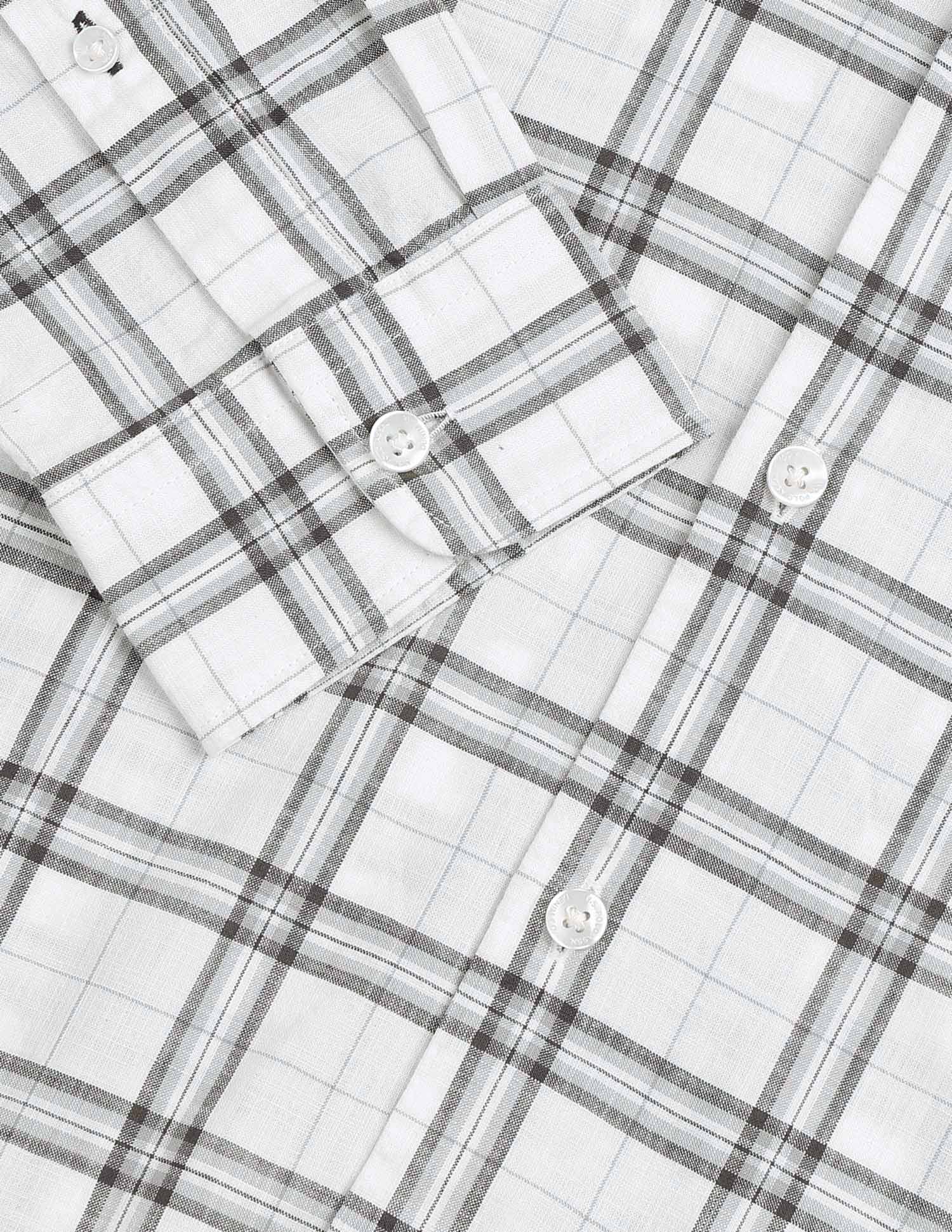 Regular Fit Grid Tattersall Checked Shirt - Image 8