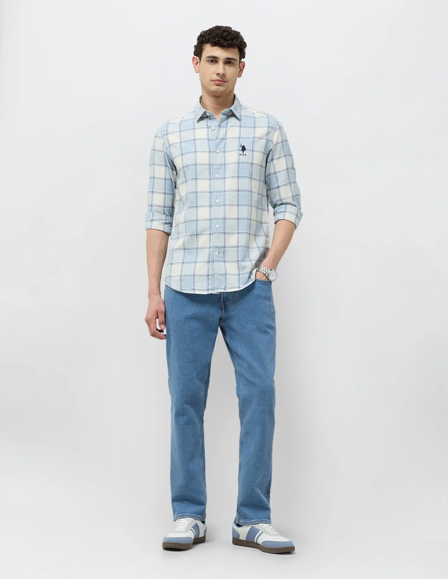 Regular Fit Grid Tattersall Checked Shirt - Image 3