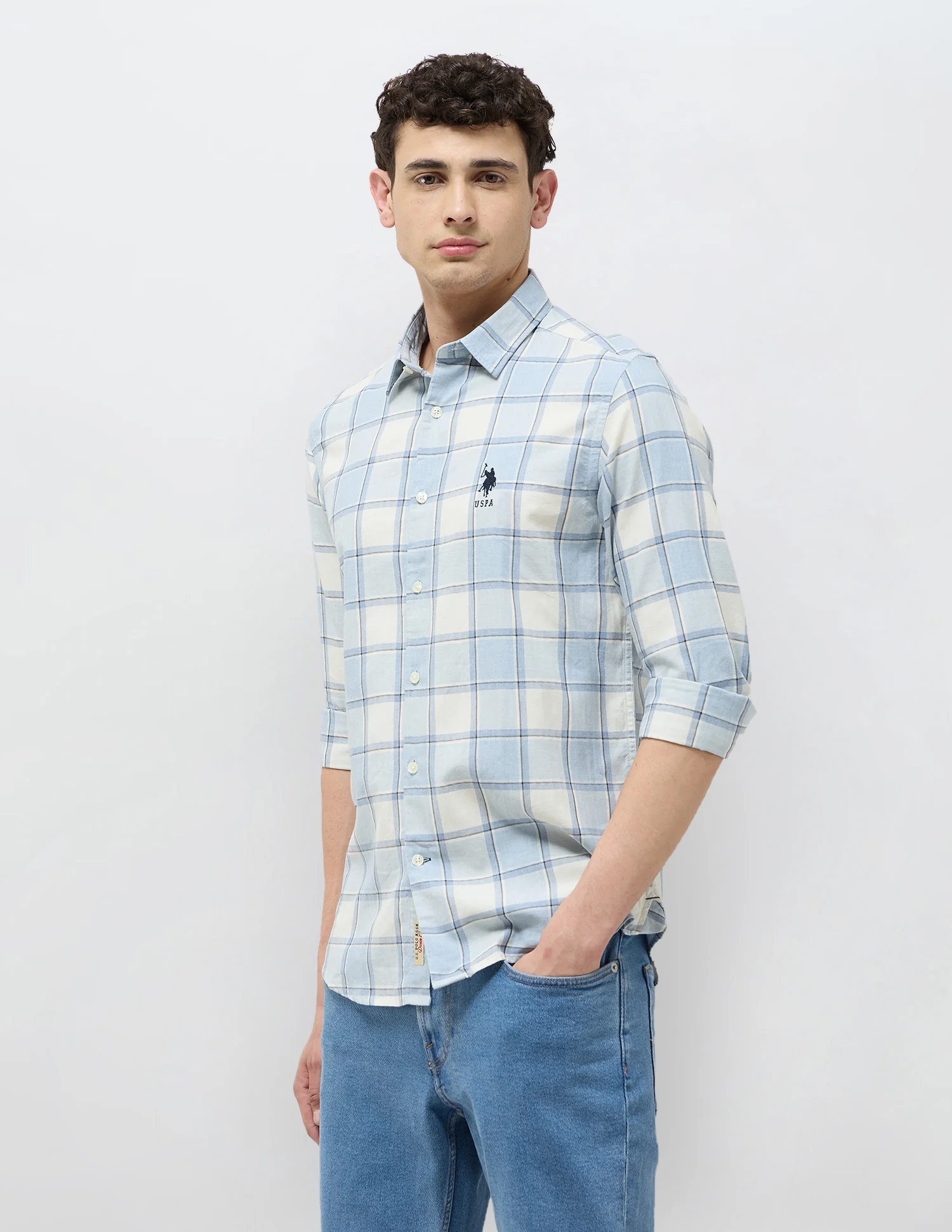 Regular Fit Grid Tattersall Checked Shirt - Image 4