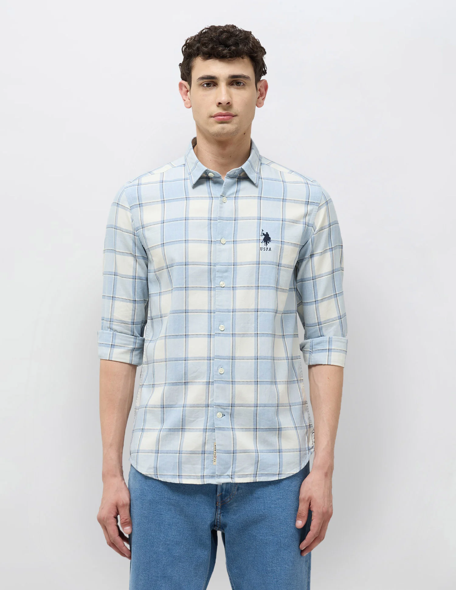 Regular Fit Grid Tattersall Checked Shirt - Image 6