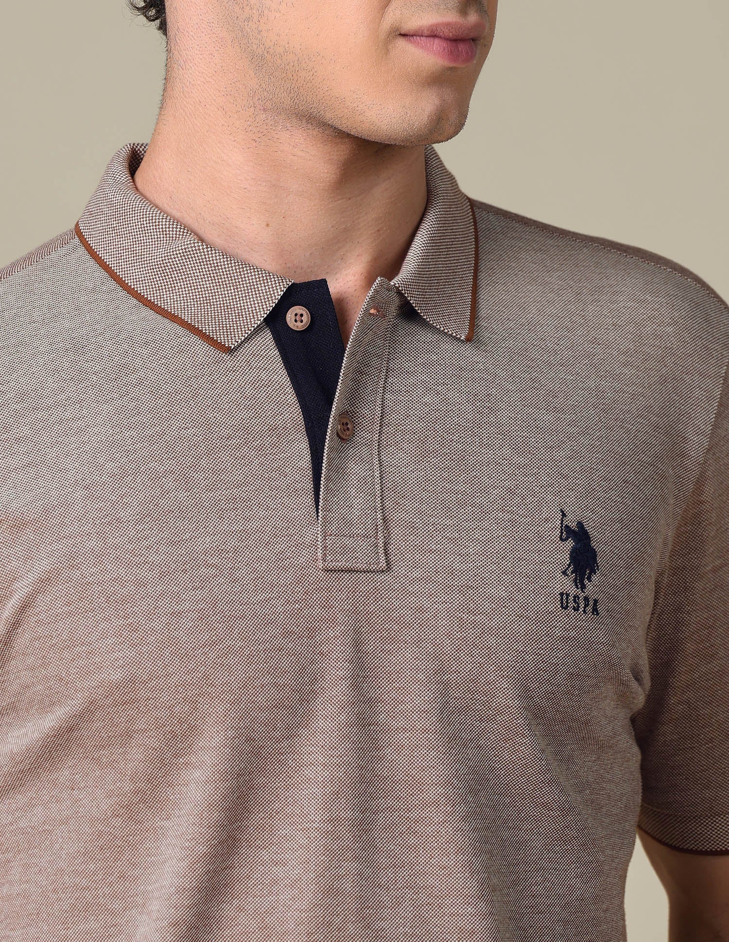 Regular Fit Heathered Polo Shirt - Image 7