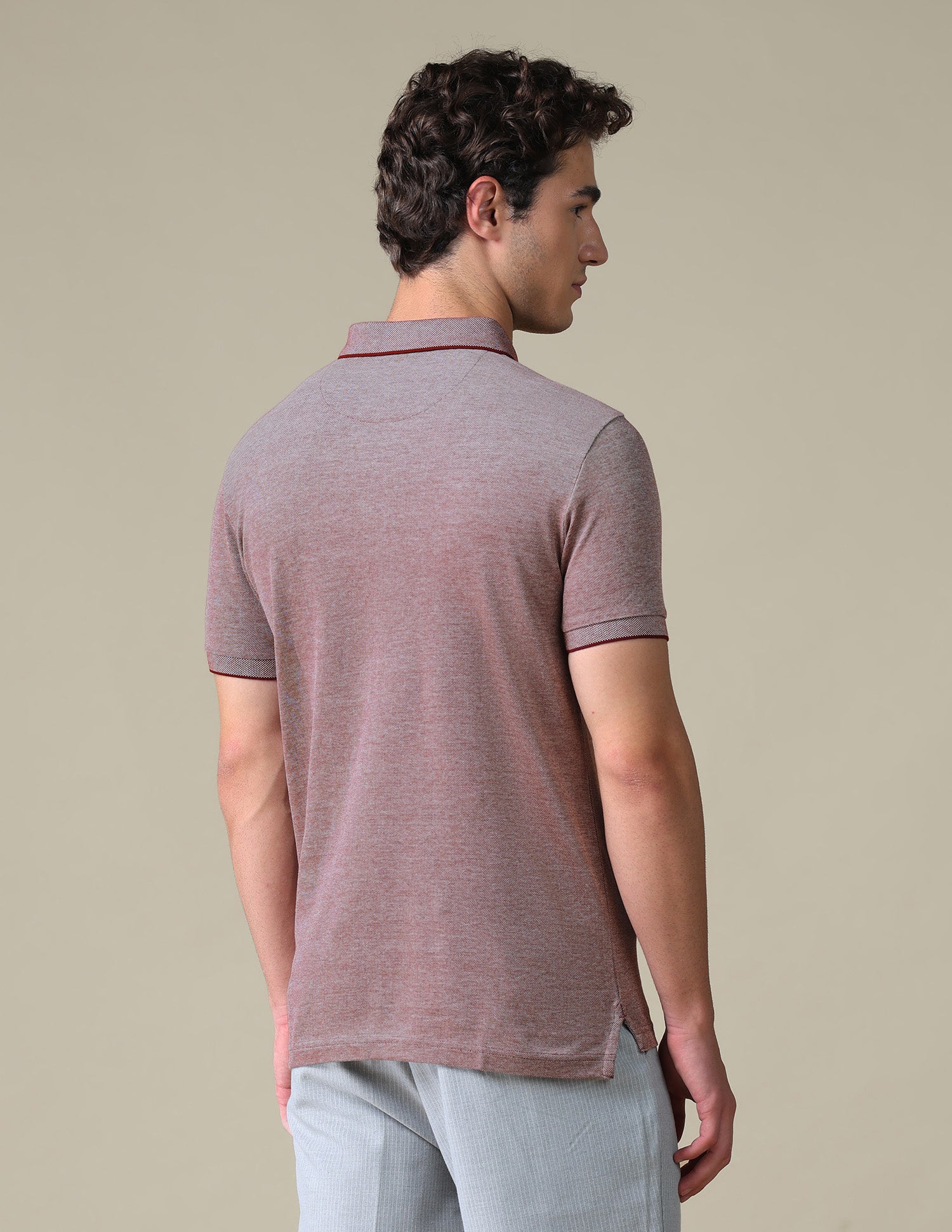 Regular Fit Heathered Polo Shirt - Image 5