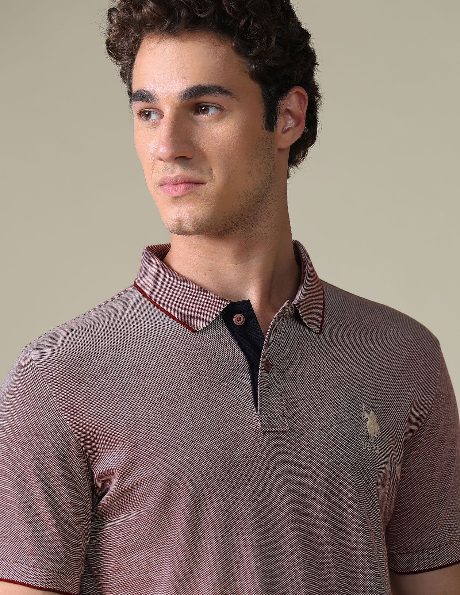 Regular Fit Heathered Polo Shirt - Image 7