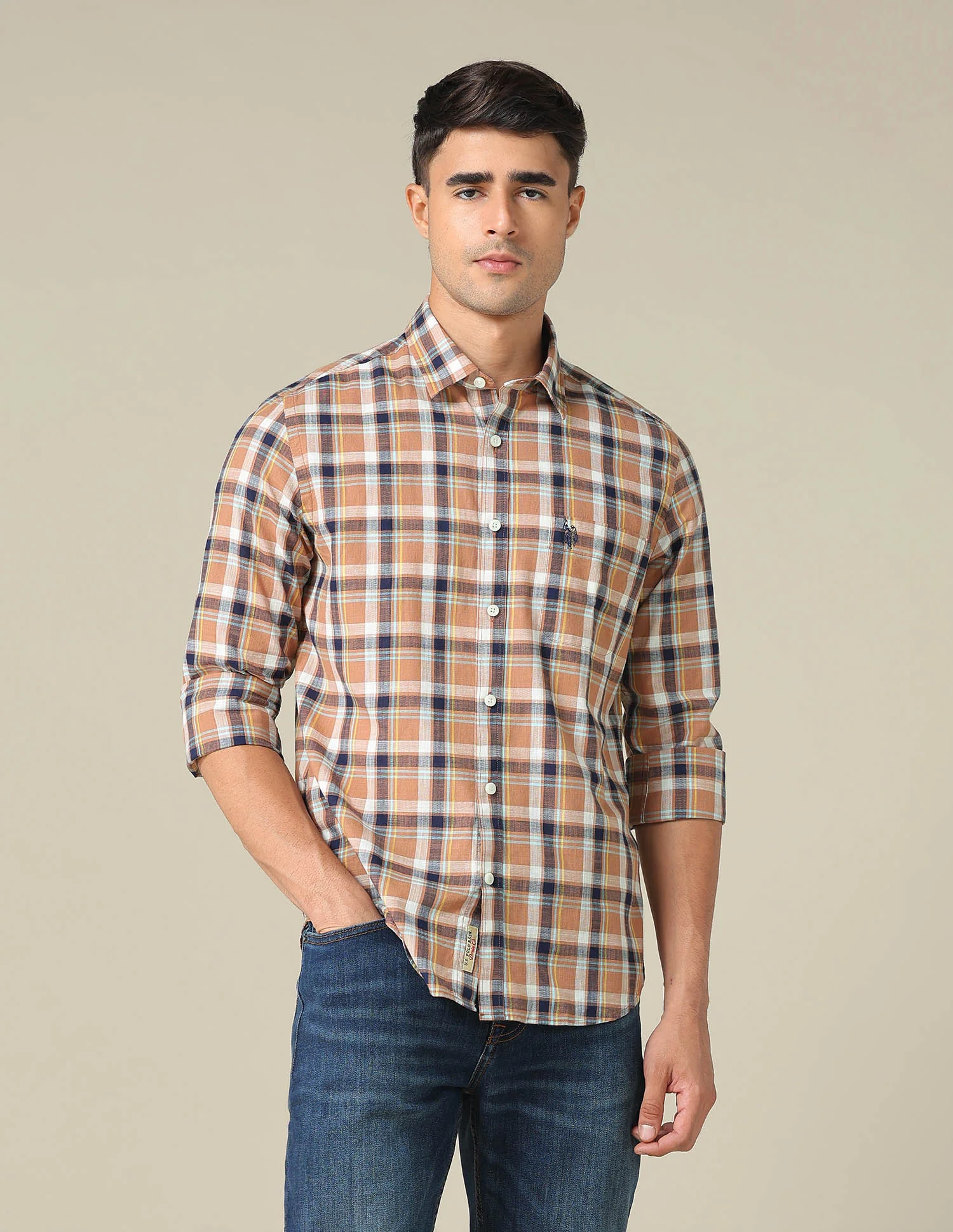 Regular Fit Plaid Checked Shirt - Image 6
