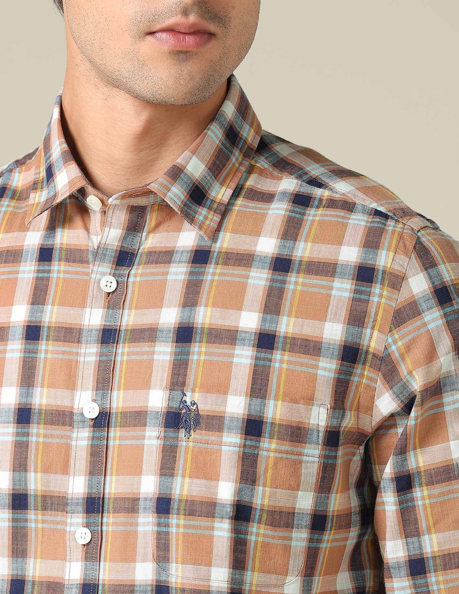 Regular Fit Plaid Checked Shirt - Image 7