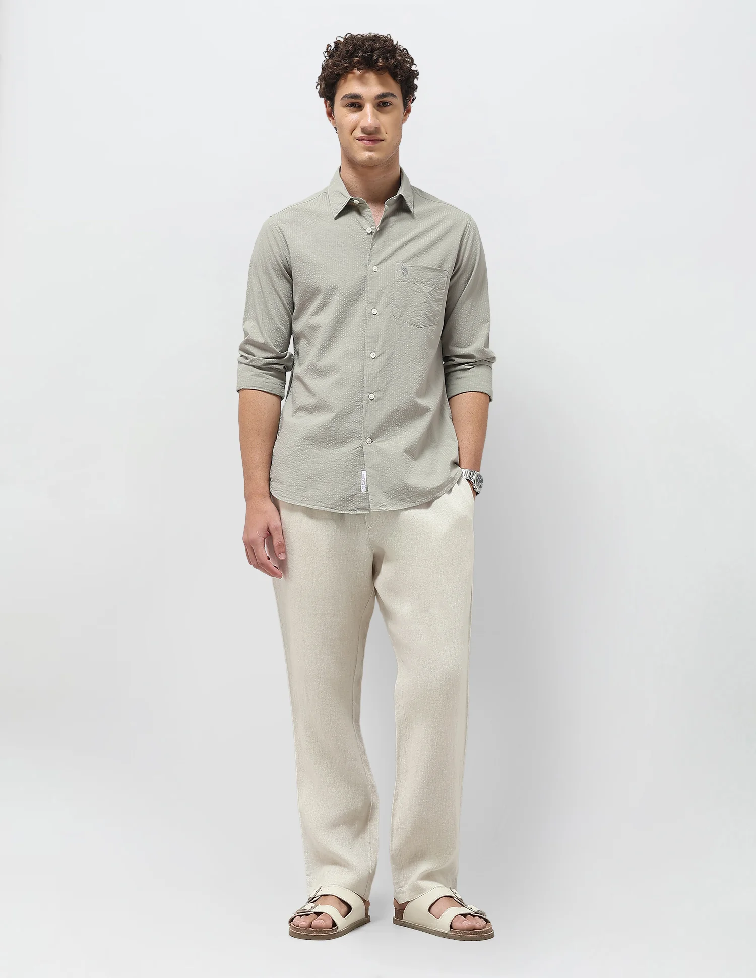 Regular Fit Seersucker Shirt - Image 3