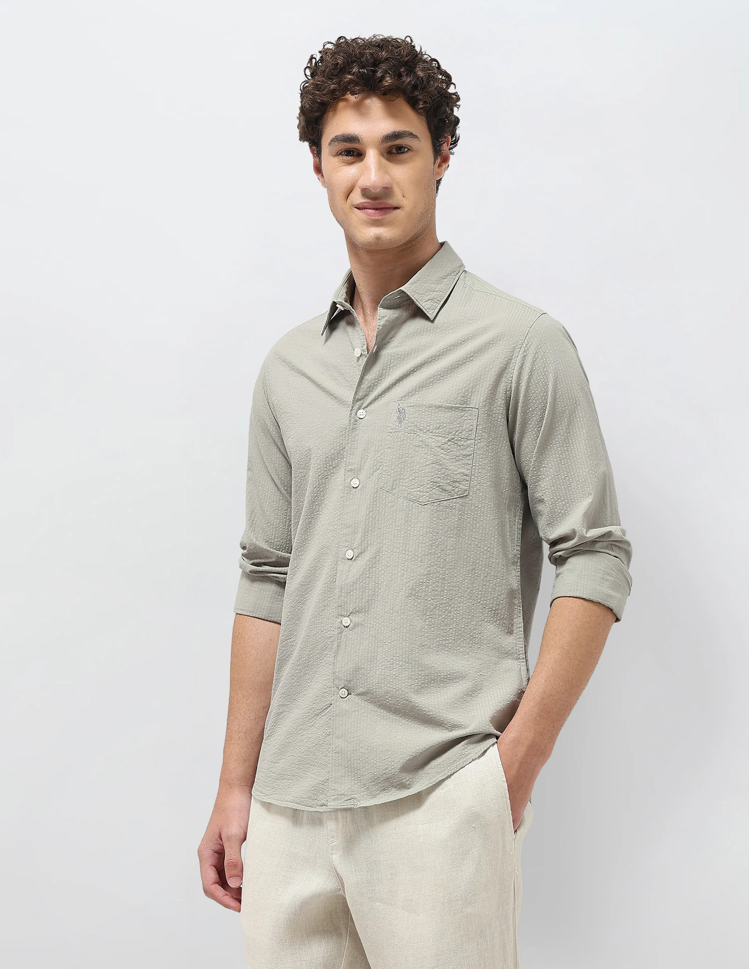 Regular Fit Seersucker Shirt - Image 4