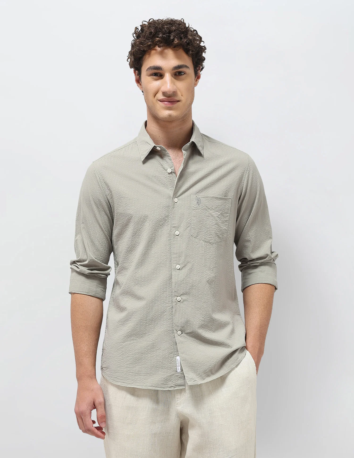 Regular Fit Seersucker Shirt - Image 6