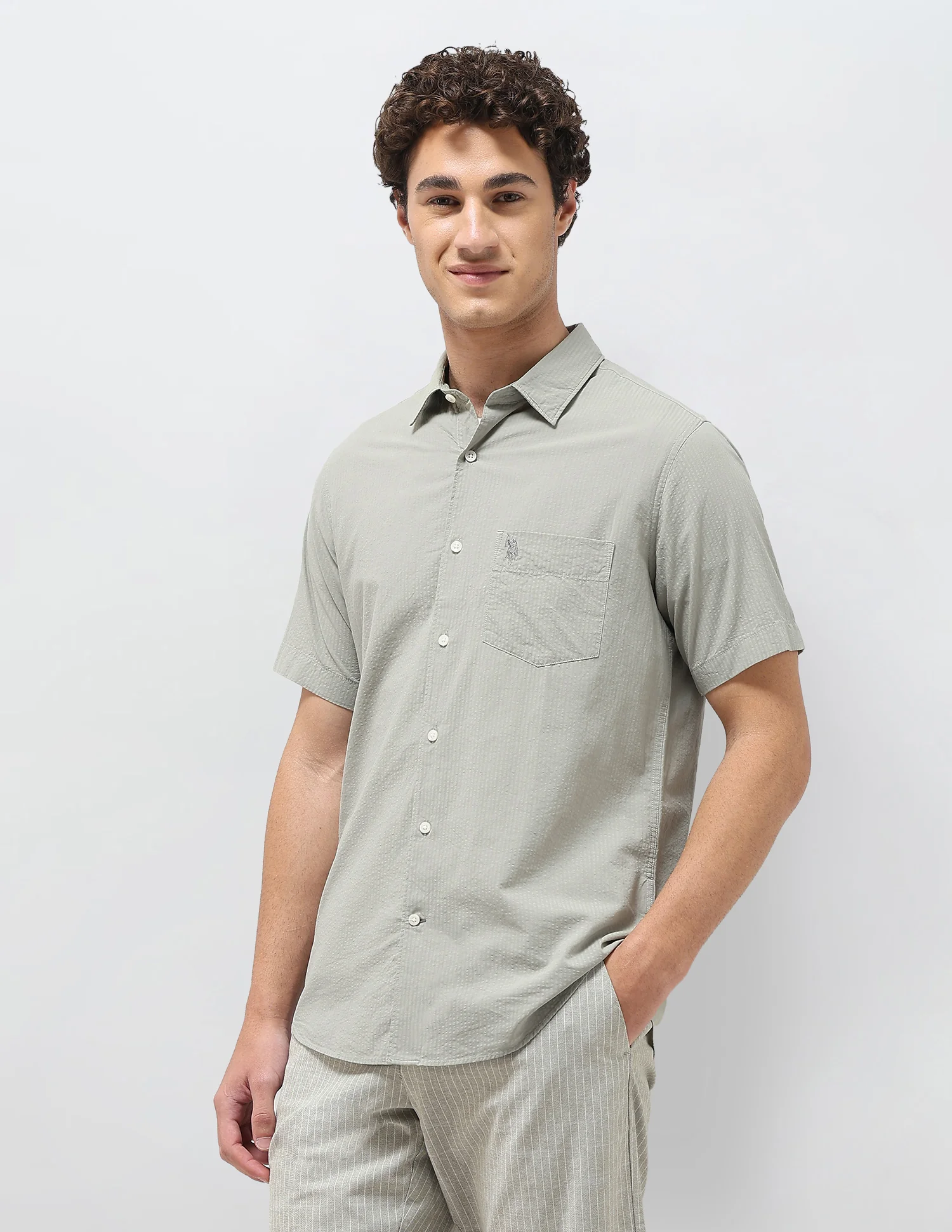 Regular Fit Seersucker Shirt - Image 4