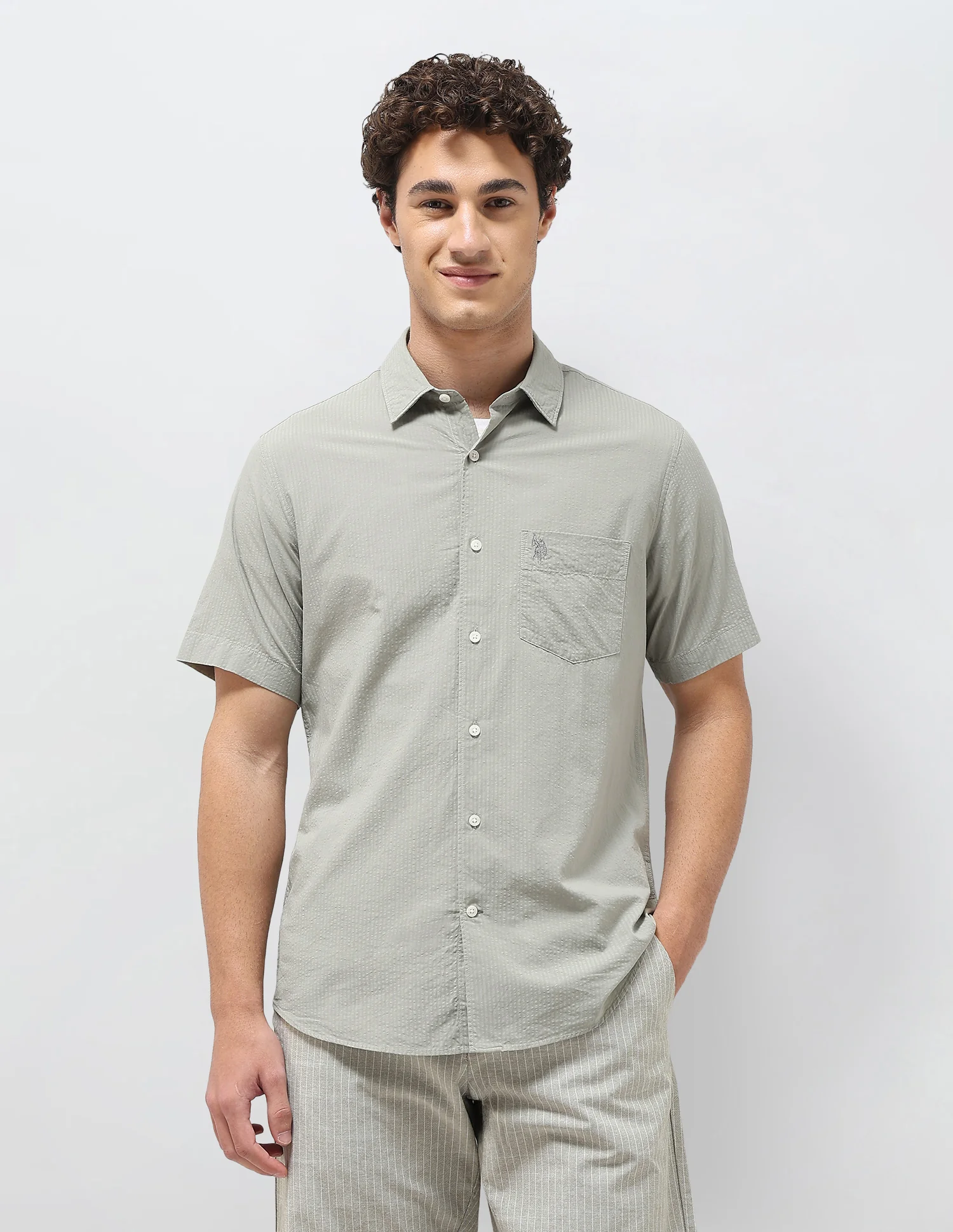 Regular Fit Seersucker Shirt - Image 6