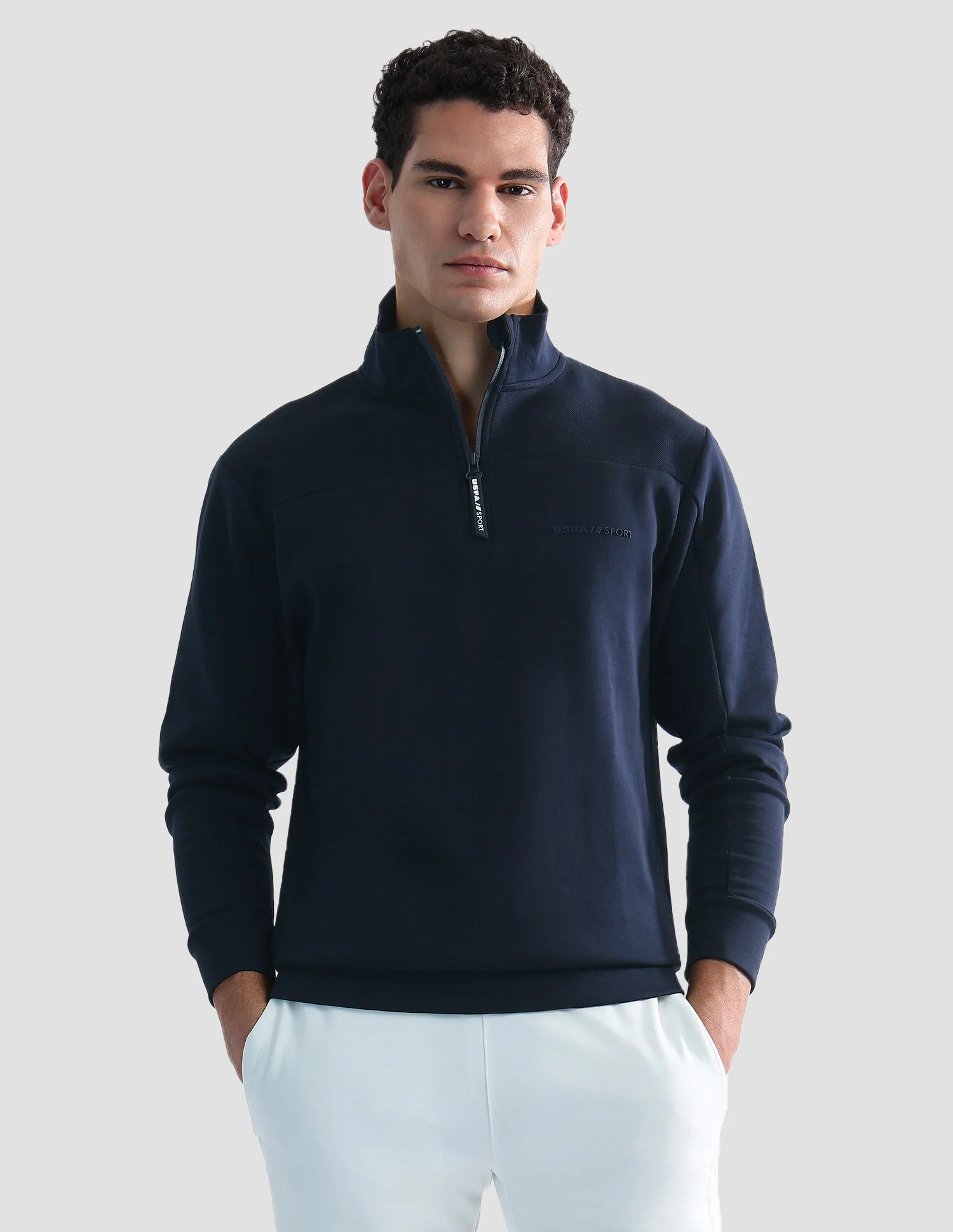 Regular Fit Solid Active Sweatshirt
