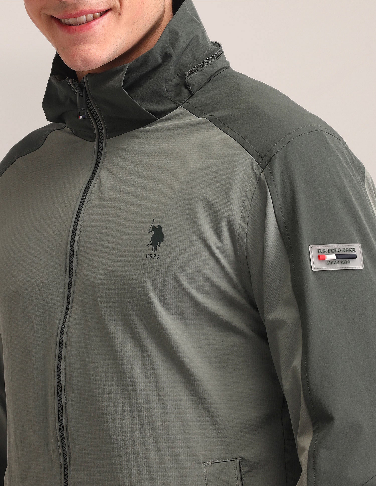Regular Fit Solid Bomber Jacket - Image 11