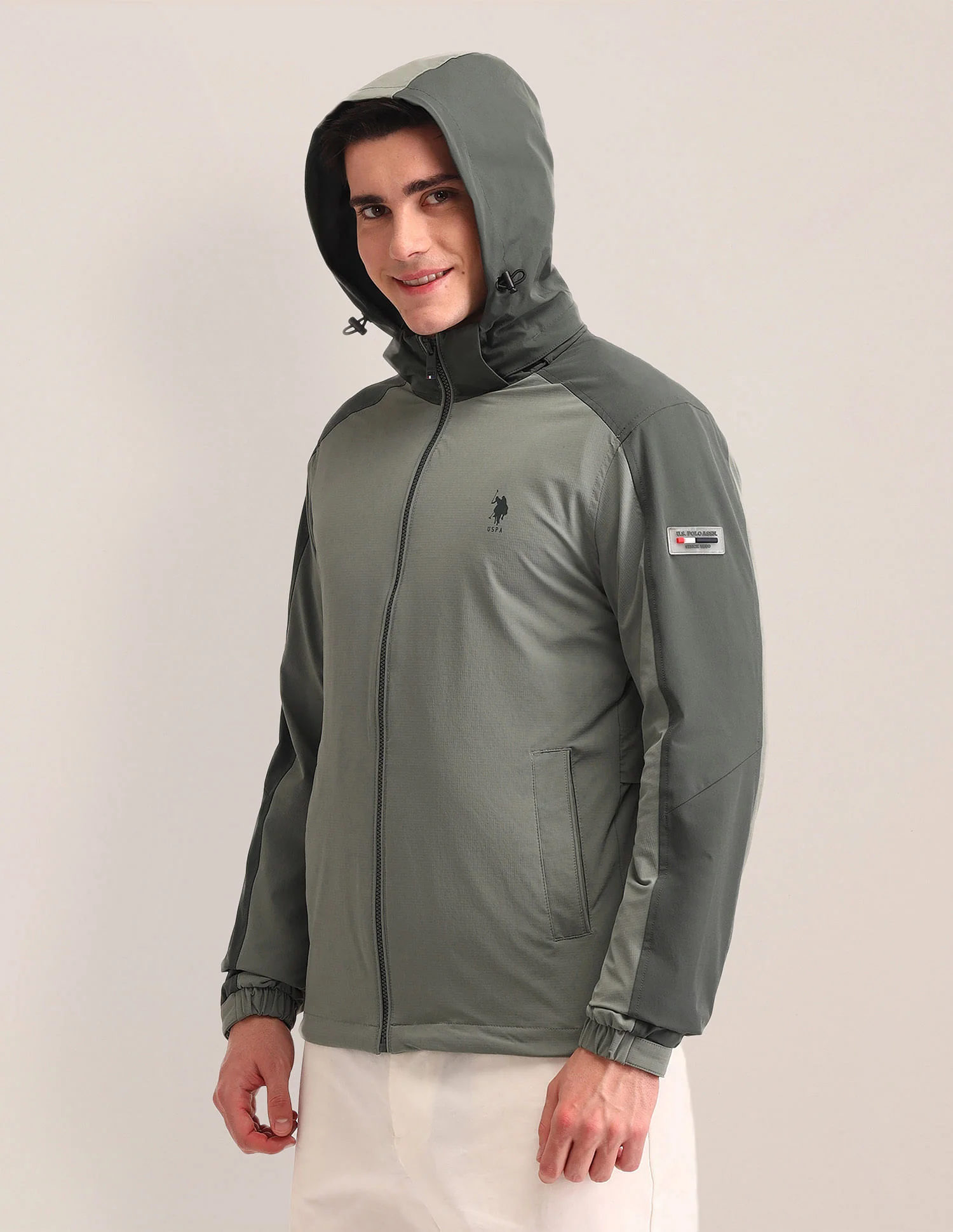 Regular Fit Solid Bomber Jacket - Image 4