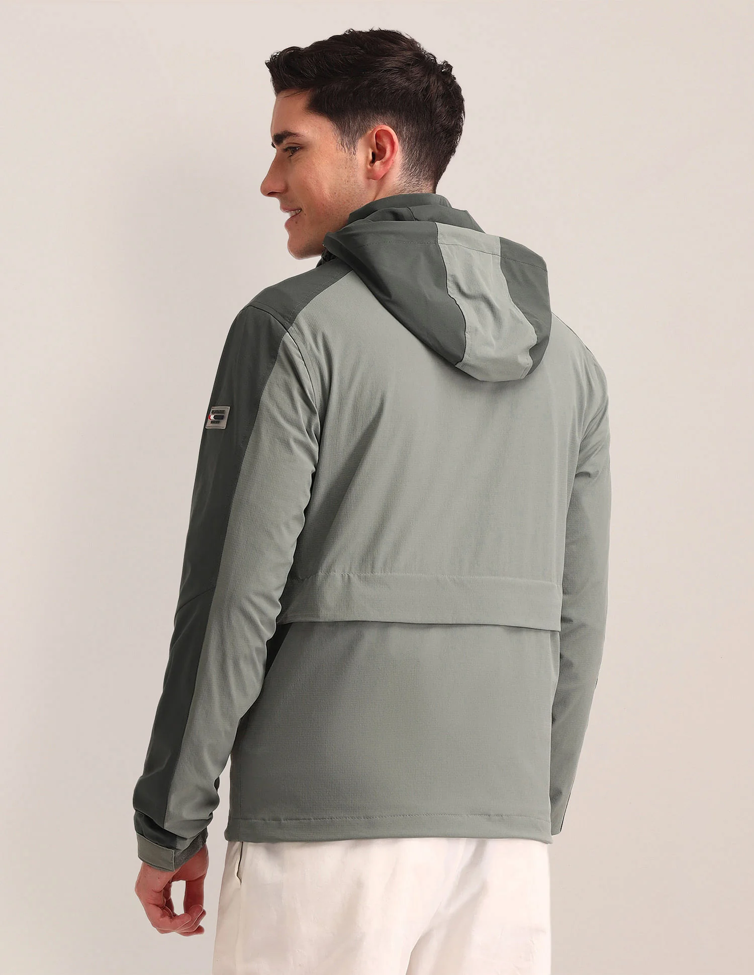 Regular Fit Solid Bomber Jacket - Image 5