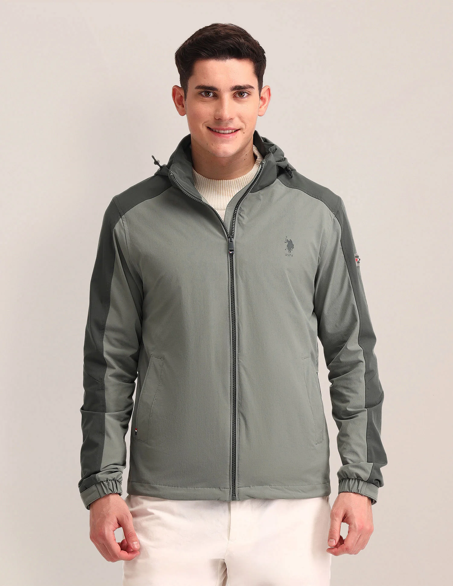 Regular Fit Solid Bomber Jacket - Image 6