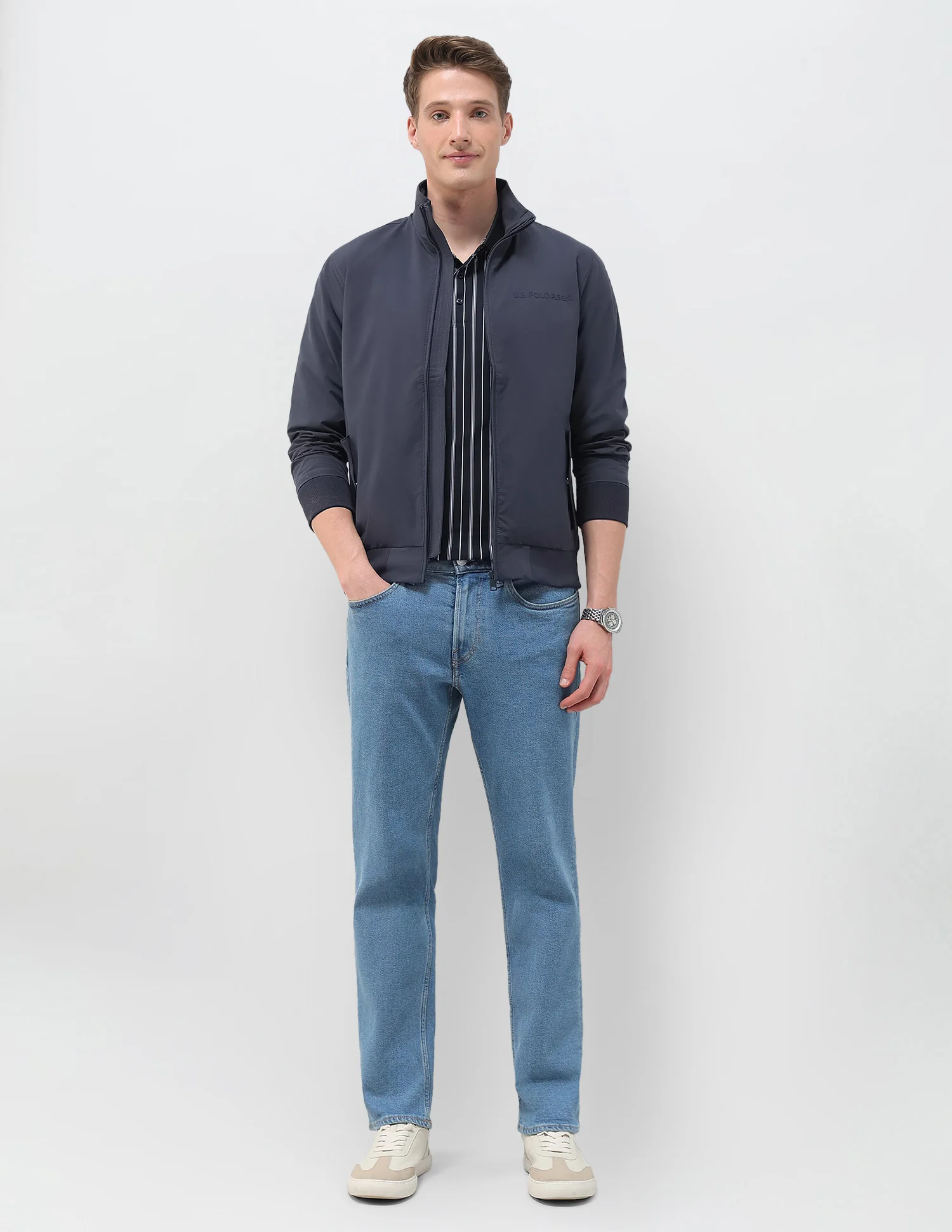 Regular Fit Solid Casual Jacket - Image 3