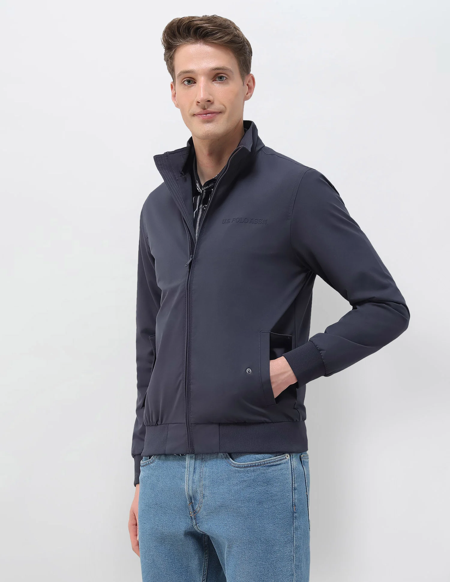 Regular Fit Solid Casual Jacket - Image 4