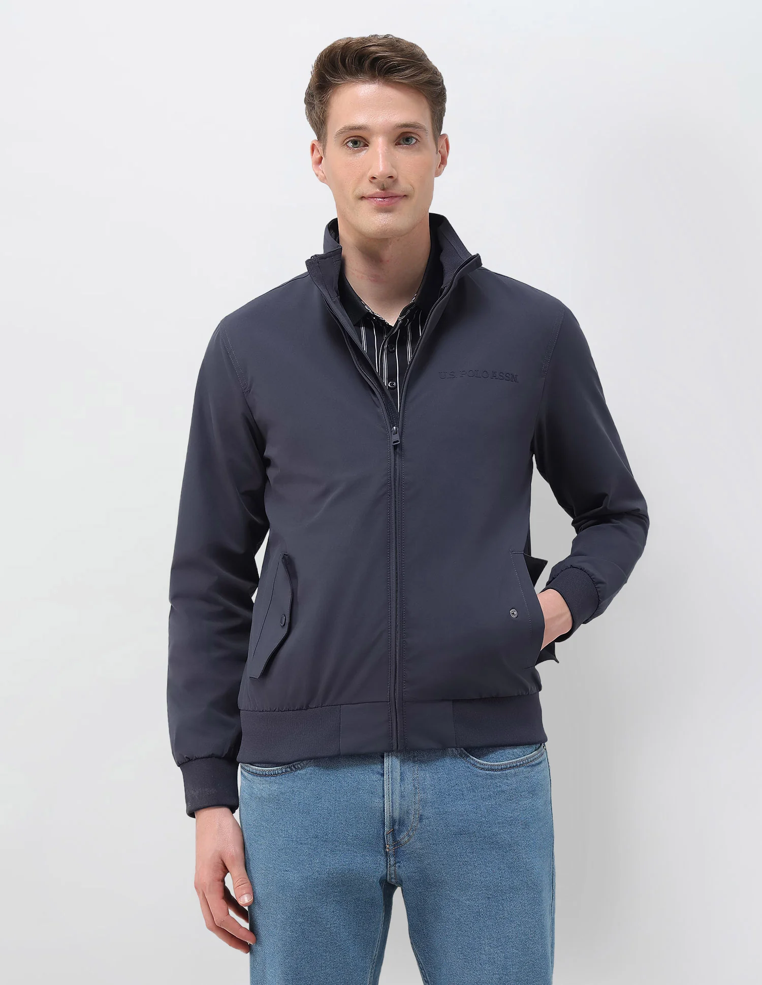 Regular Fit Solid Casual Jacket - Image 6