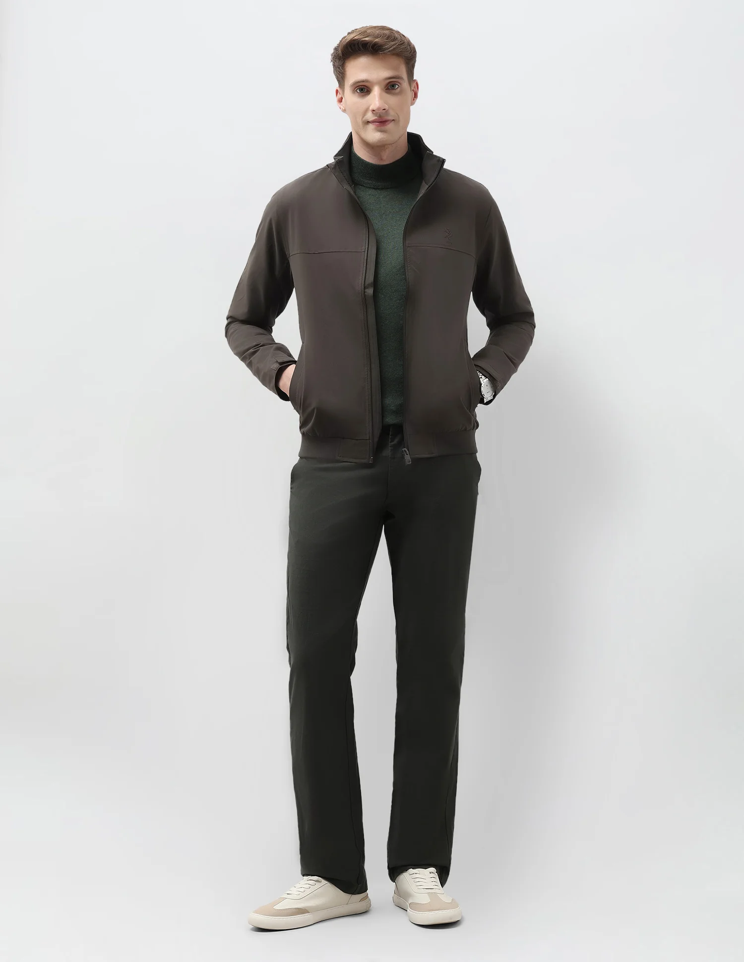 Regular Fit Solid Casual Jacket - Image 3
