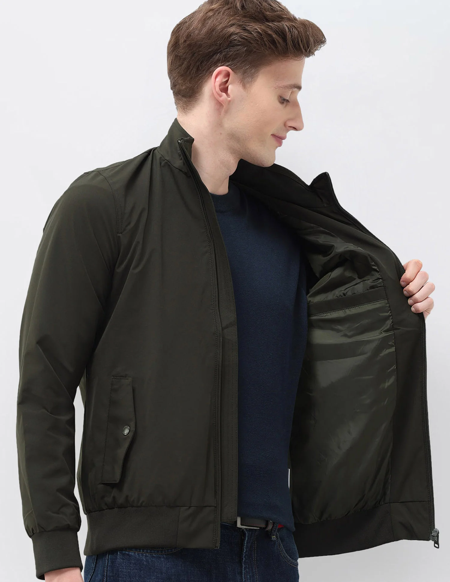 Regular Fit Solid Casual Jacket - Image 8