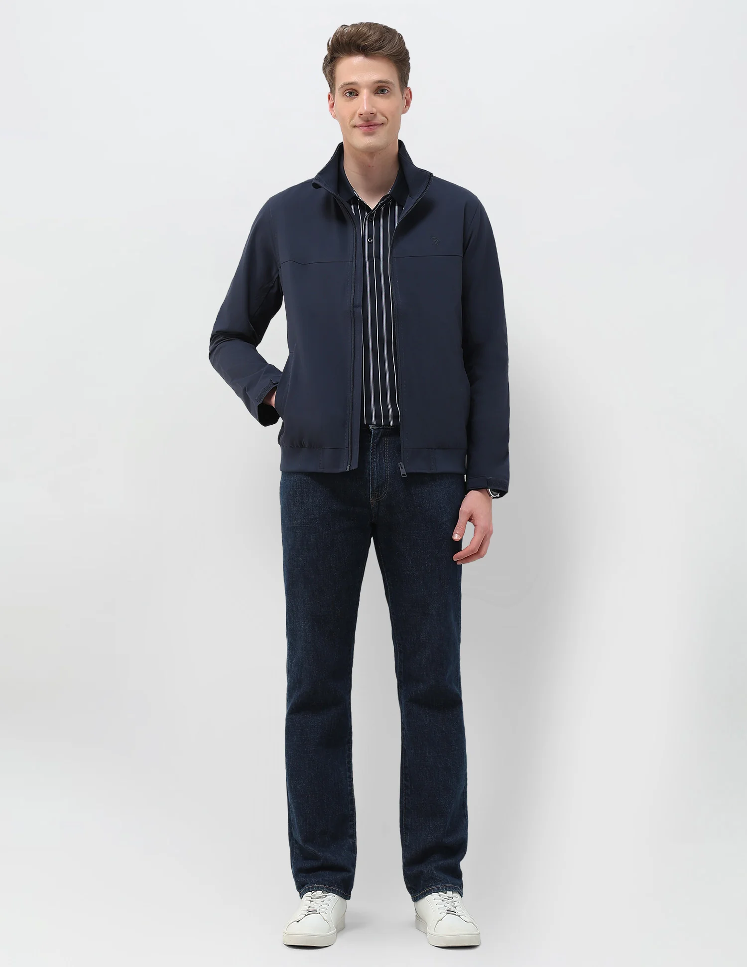Regular Fit Solid Casual Jacket - Image 3