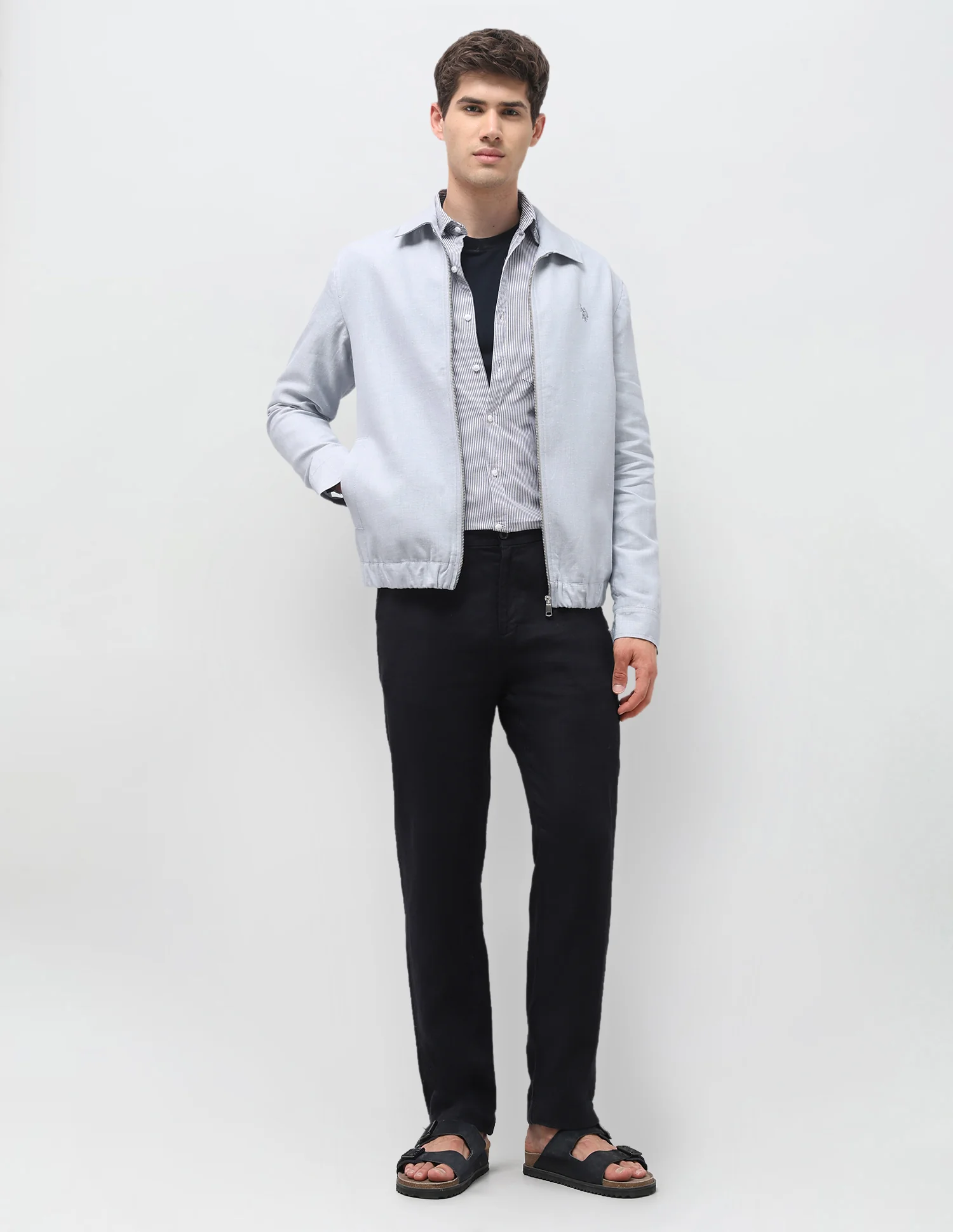 Regular Fit Solid Jacket - Image 3
