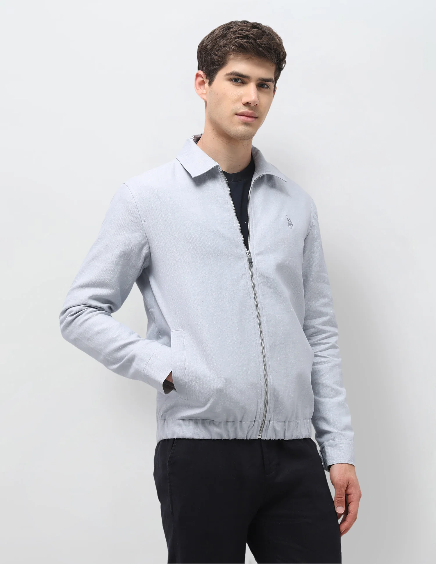 Regular Fit Solid Jacket - Image 4