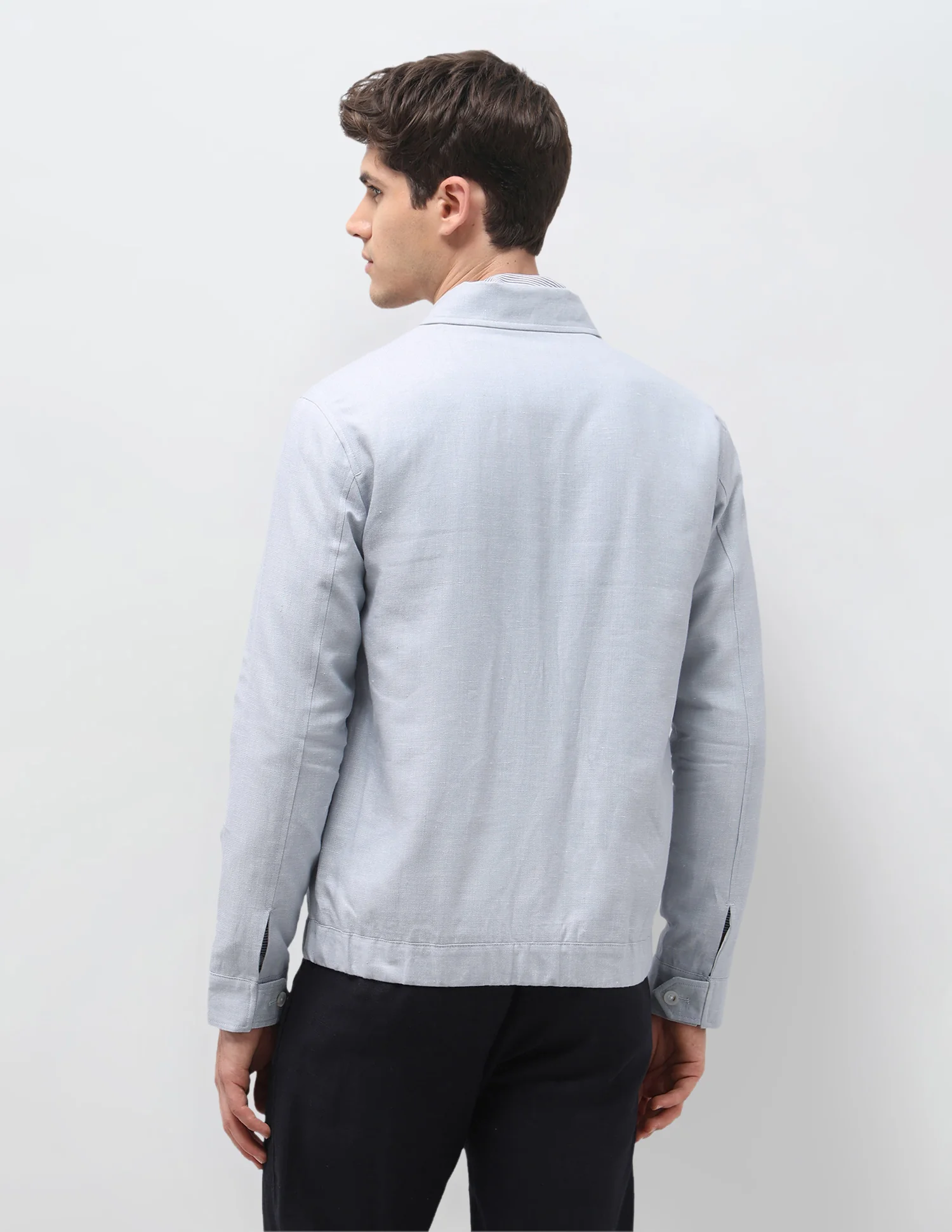 Regular Fit Solid Jacket - Image 5