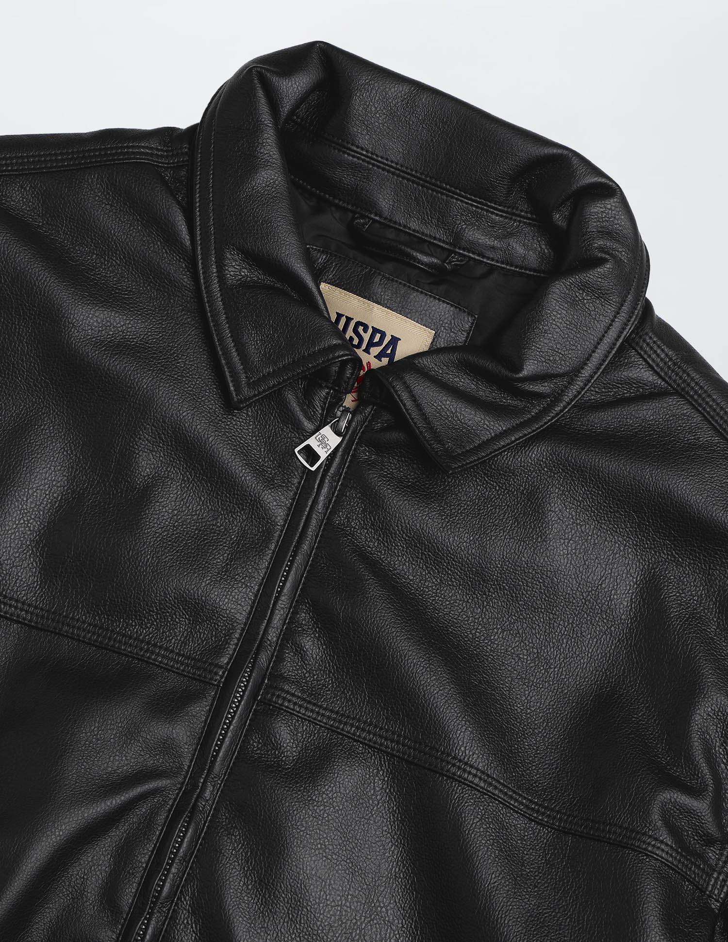 Regular Fit Solid Leather Jacket - Image 2