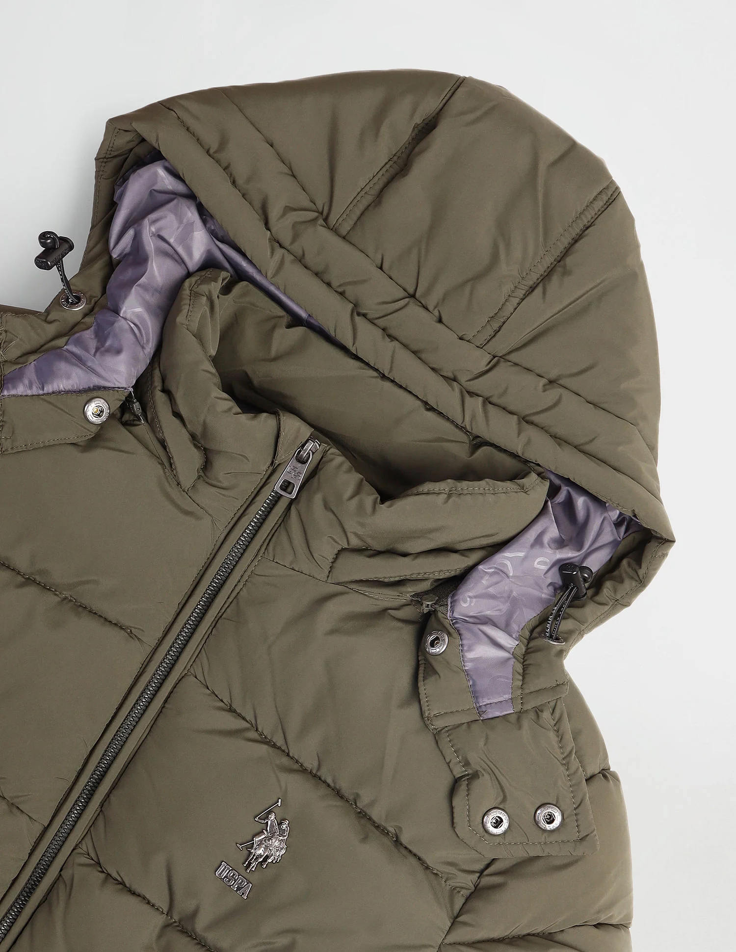 Regular Fit Solid Padded Jacket - Image 2