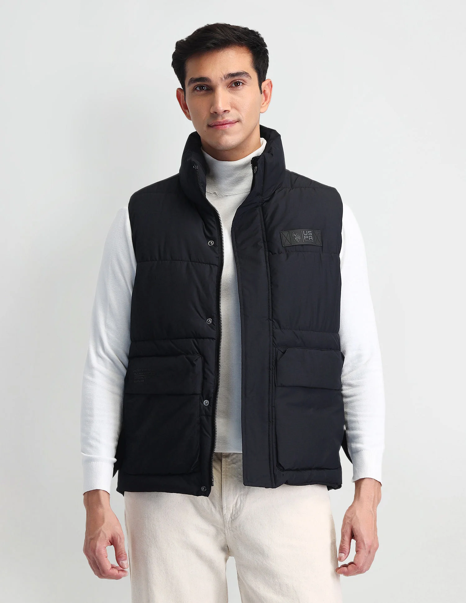 Regular Fit Solid Padded Jacket