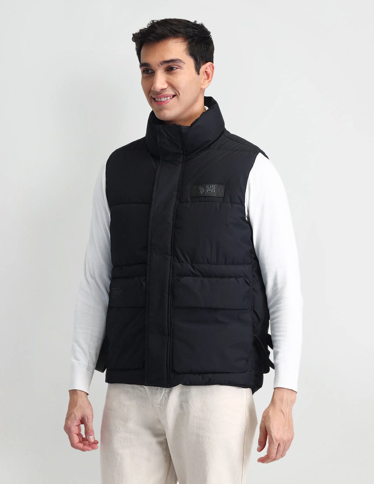 Regular Fit Solid Padded Jacket - Image 4