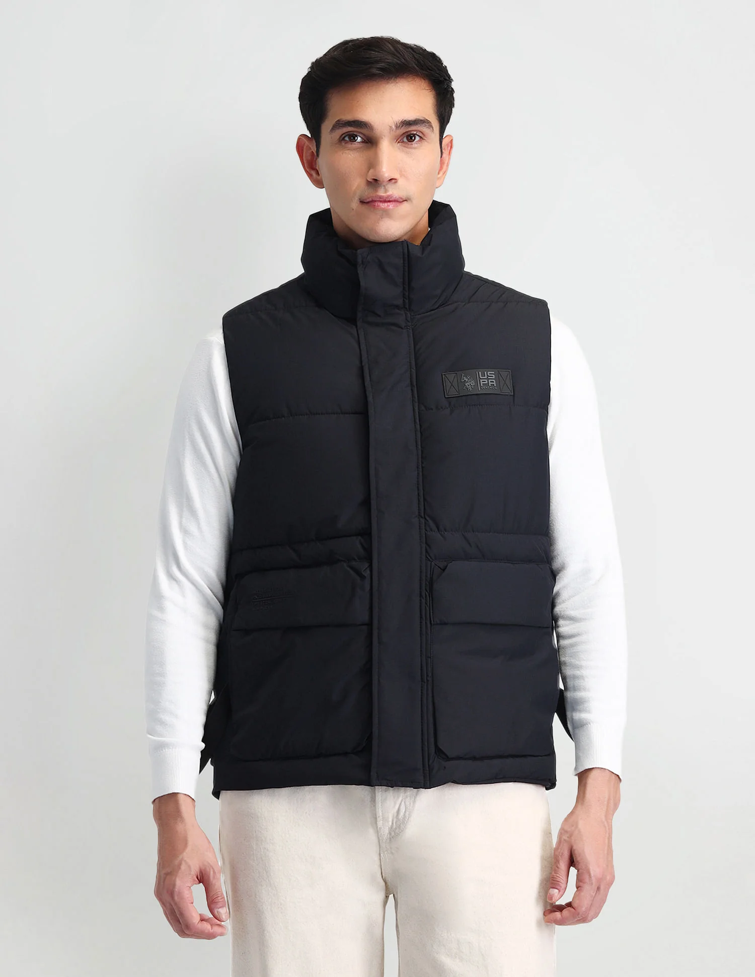 Regular Fit Solid Padded Jacket - Image 6
