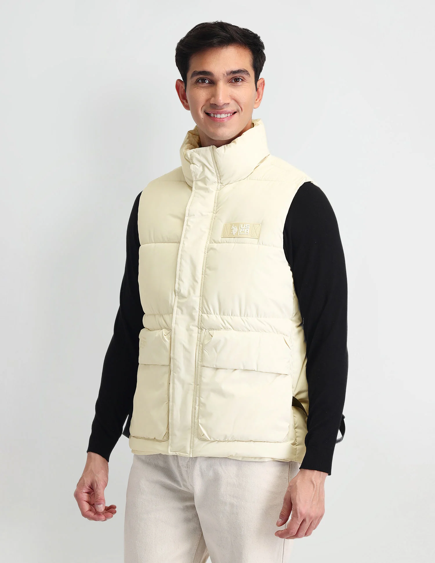 Regular Fit Solid Padded Jacket - Image 4