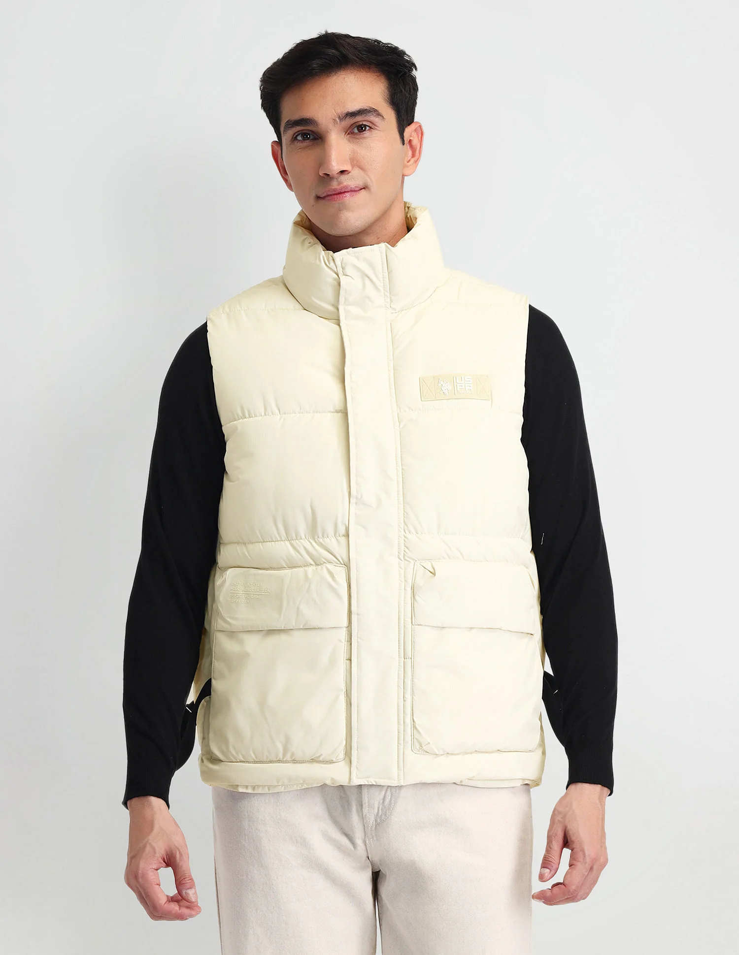 Regular Fit Solid Padded Jacket - Image 6