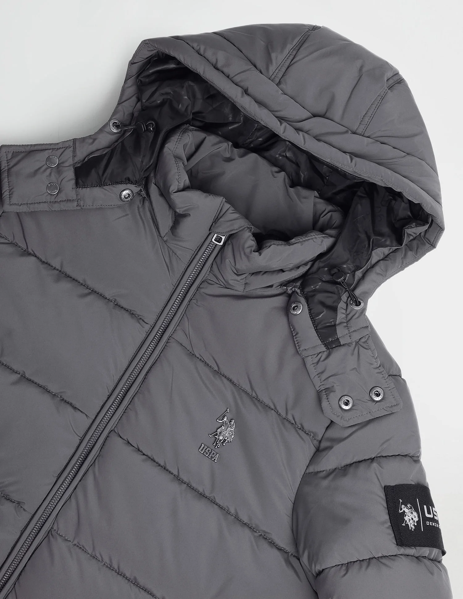 Regular Fit Solid Padded Jacket - Image 2