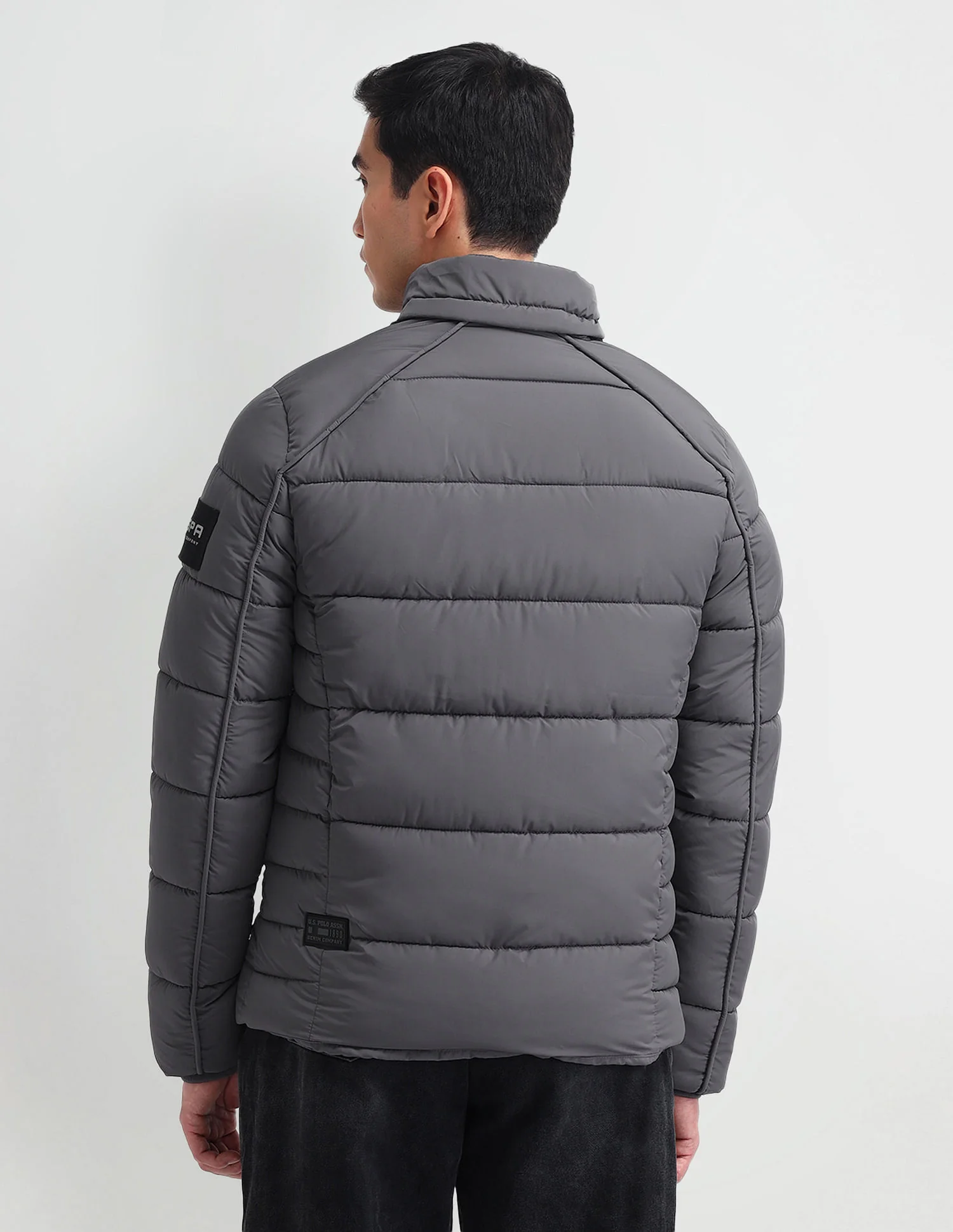 Regular Fit Solid Padded Jacket - Image 9