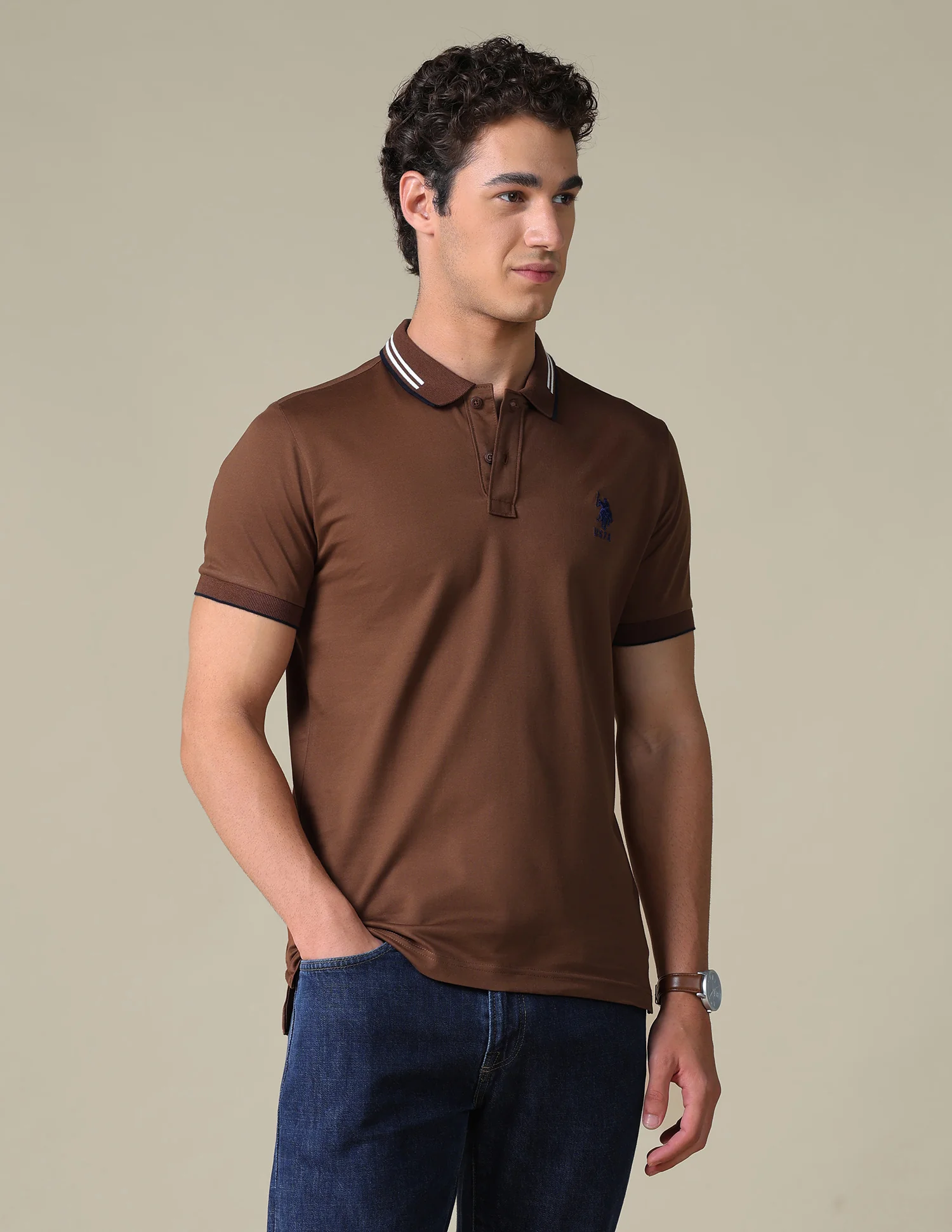 Regular Fit Solid Polo Shirt
