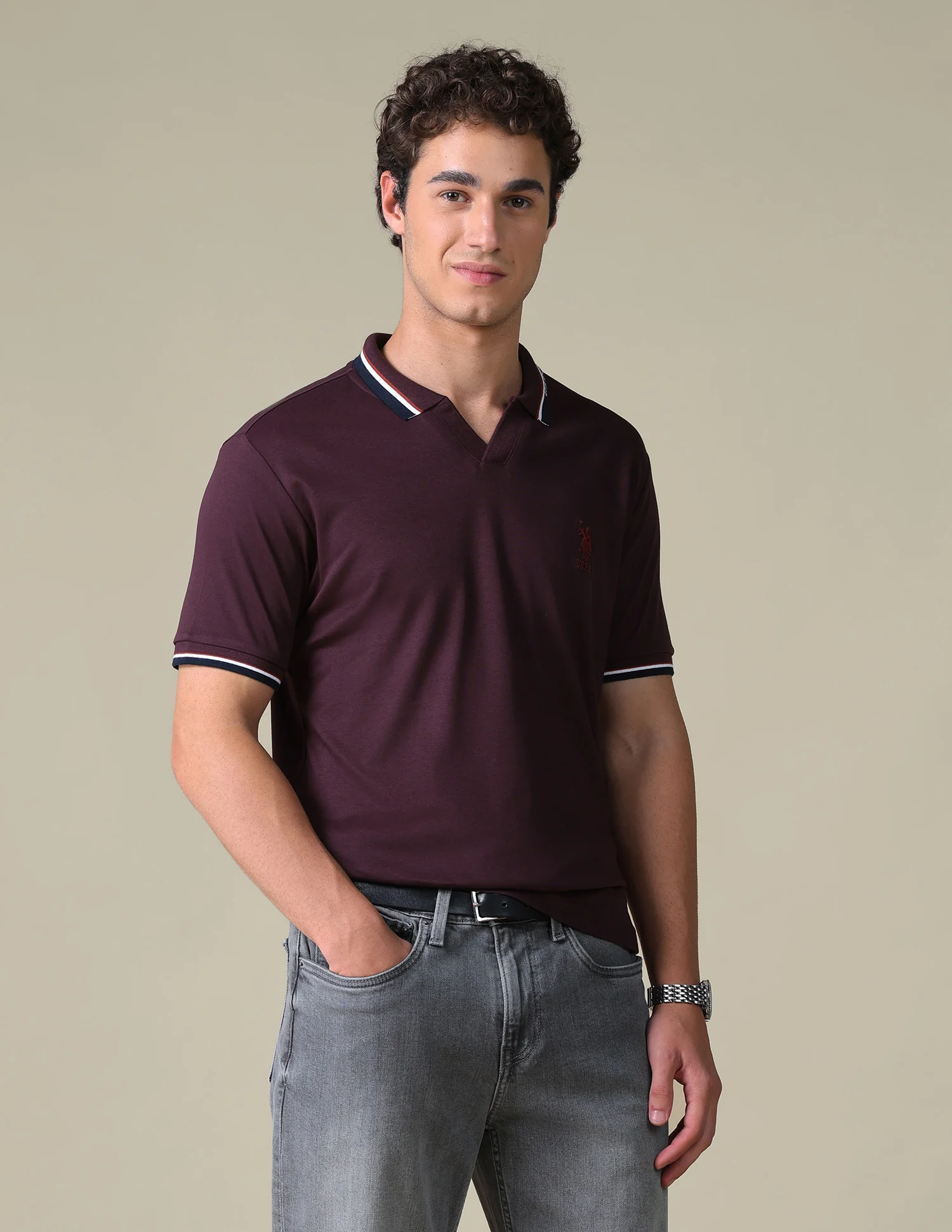 Regular Fit Solid Polo Shirt